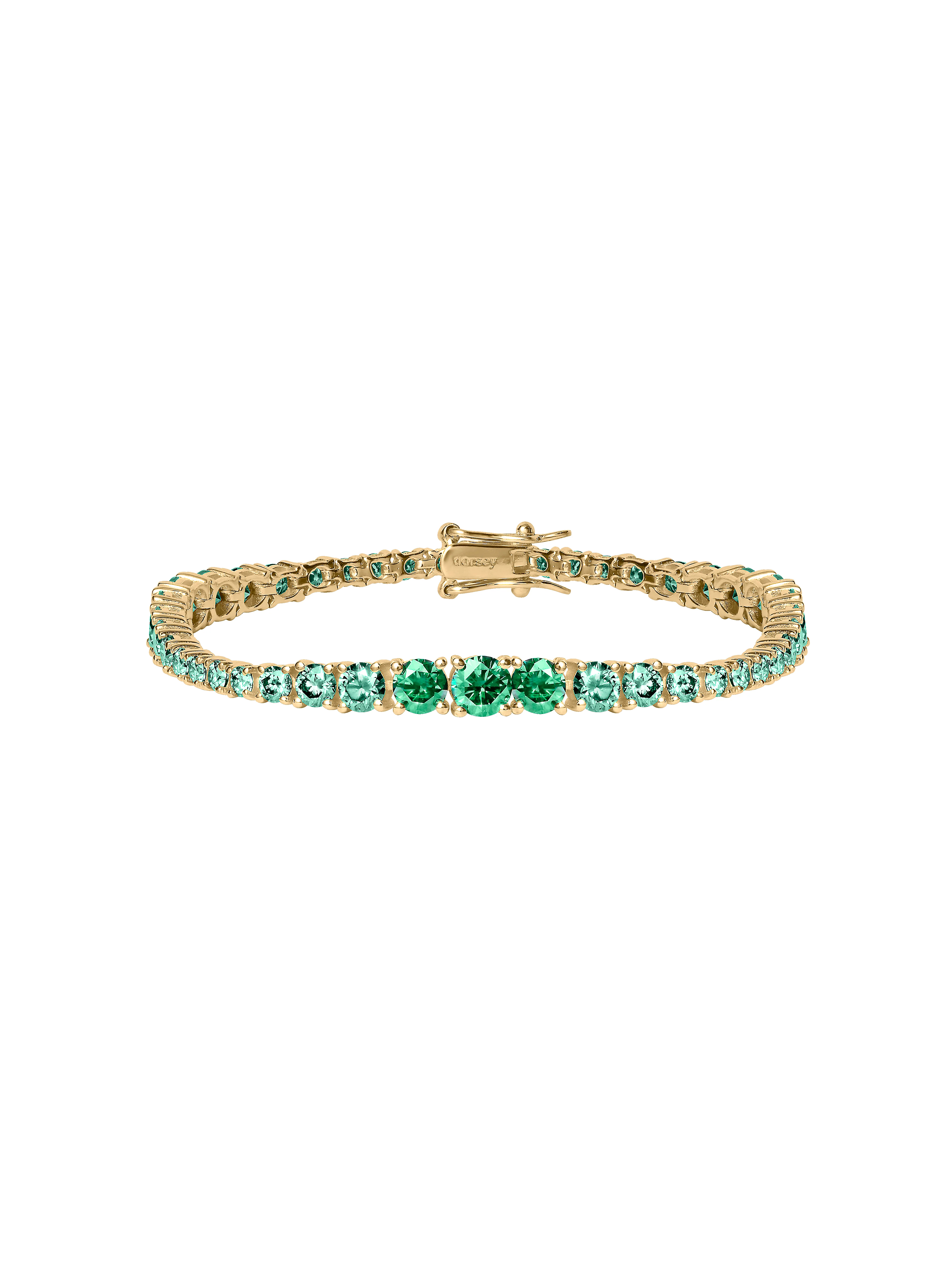 ISADORA RIVIÈRE BRACELET IN VIRIDIAN GREEN MOISSANITE, 18K GOLD VERMEIL - Image 2