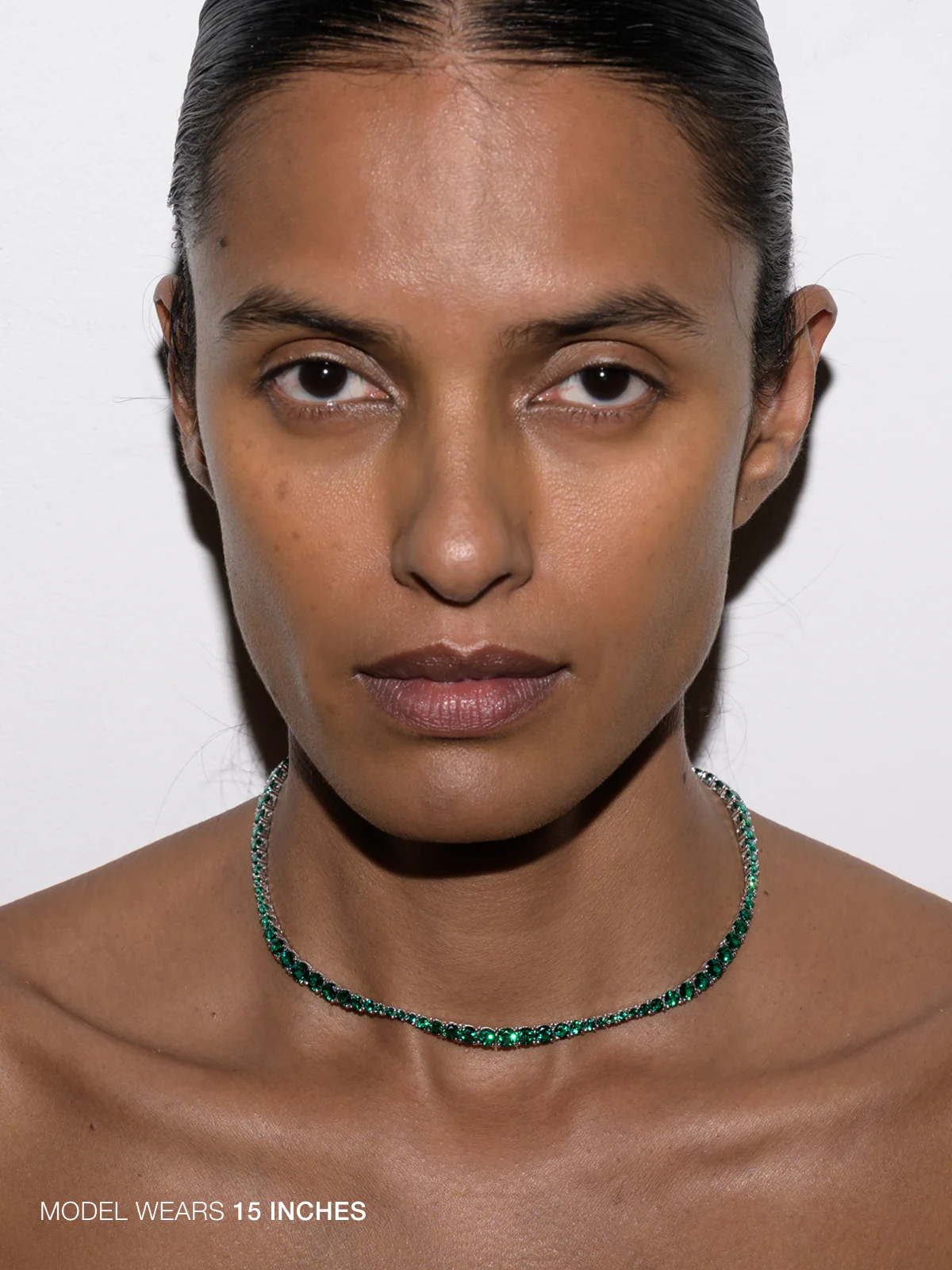 ISADORA RIVIÈRE NECKLACE IN VIRIDIAN GREEN MOISSANITE, 18K GOLD VERMEIL - Image 3