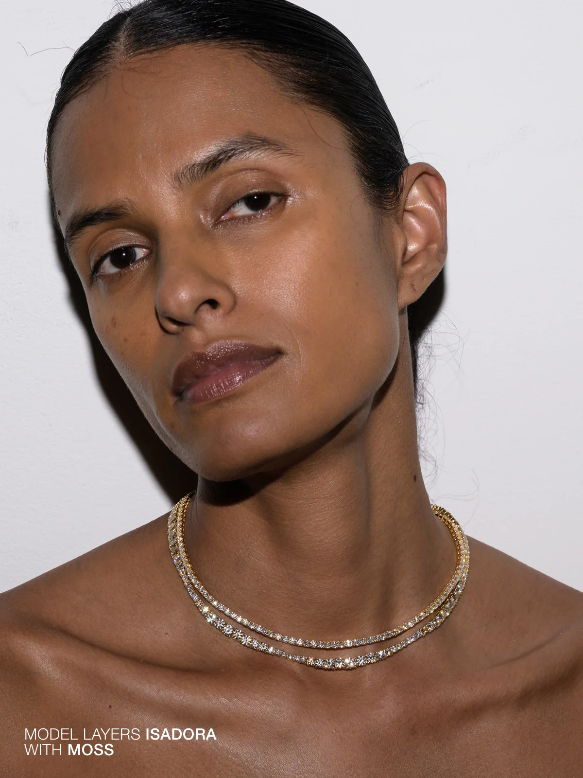 ISADORA RIVIÈRE NECKLACE IN HONEY MOISSANITE, 18K GOLD VERMEIL - Image 4