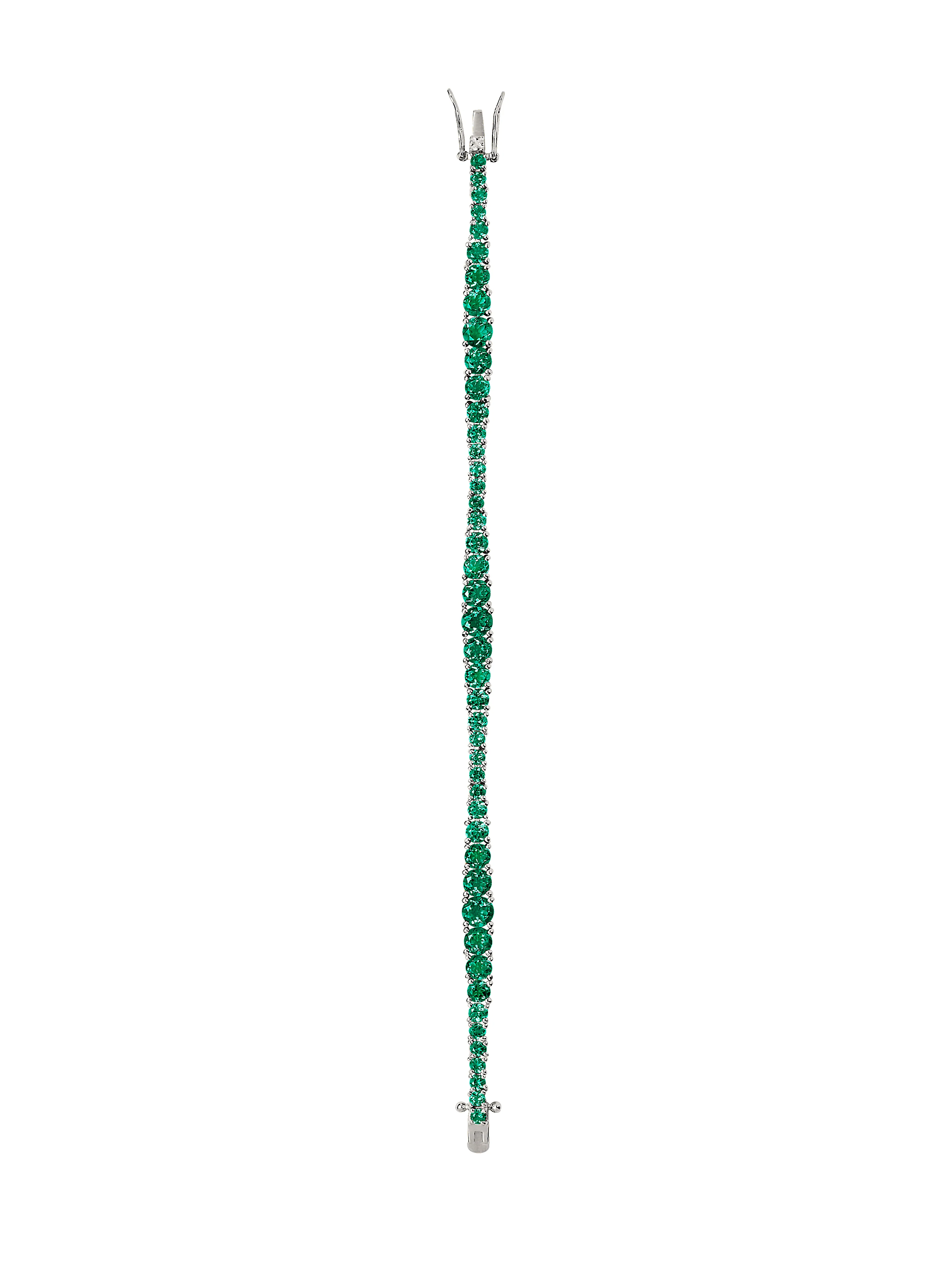 ISADORA RIVIÈRE BRACELET IN LAB EMERALD, STERLING SILVER