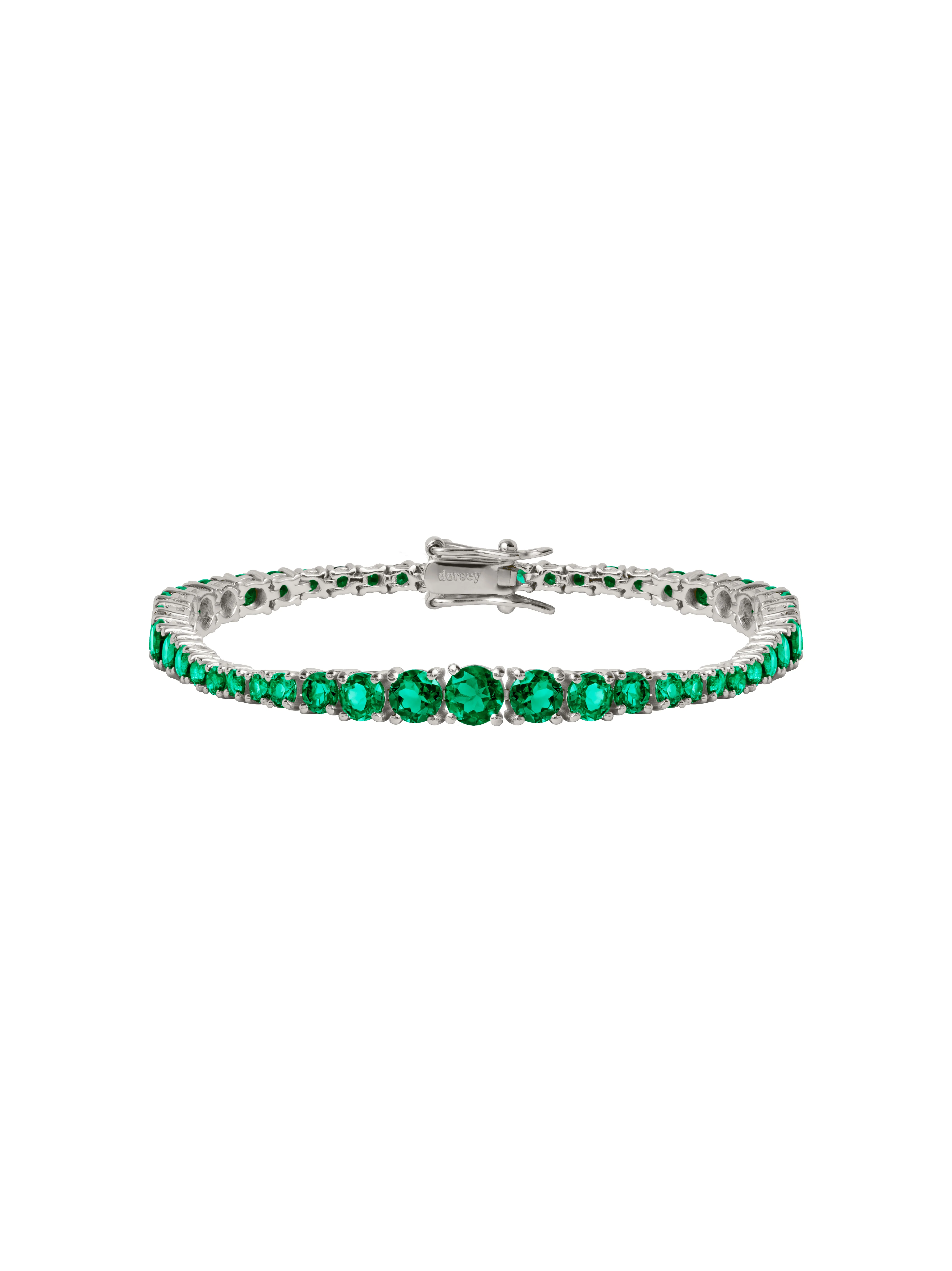 ISADORA RIVIÈRE BRACELET IN LAB EMERALD, STERLING SILVER - Image 2