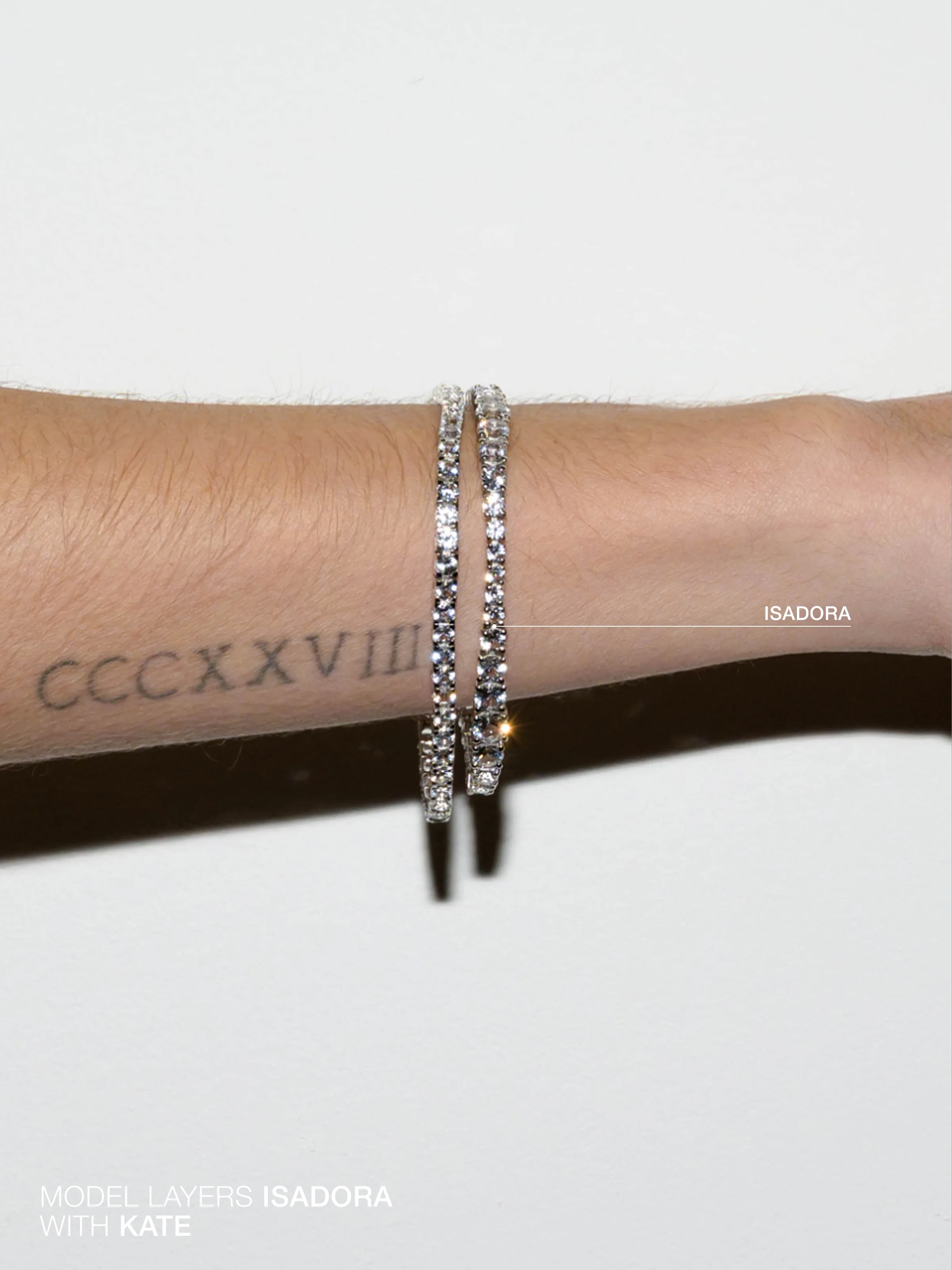 ISADORA RIVIÈRE BRACELET IN LAB WHITE SAPPHIRE, STERLING SILVER - Image 3