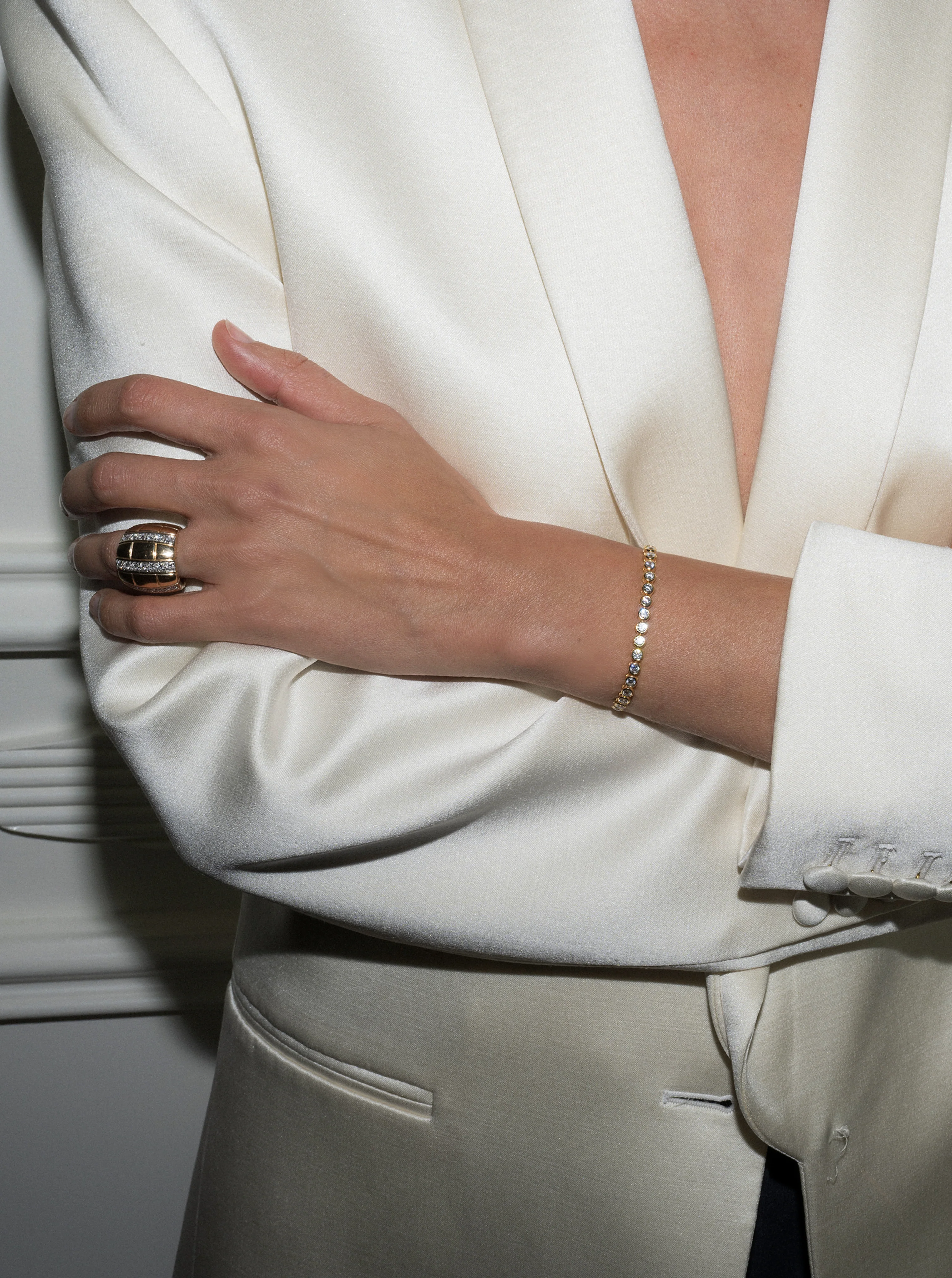 JAMES BEZEL RIVIÈRE BRACELET IN LAB WHITE SAPPHIRE, STERLING SILVER - Image 3