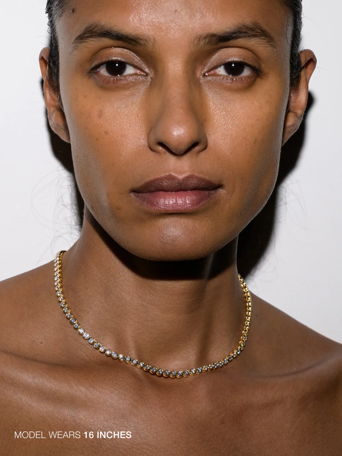 JAMES BEZEL RIVIÈRE NECKLACE IN MOISSANITE, 18K GOLD VERMEIL - Image 3