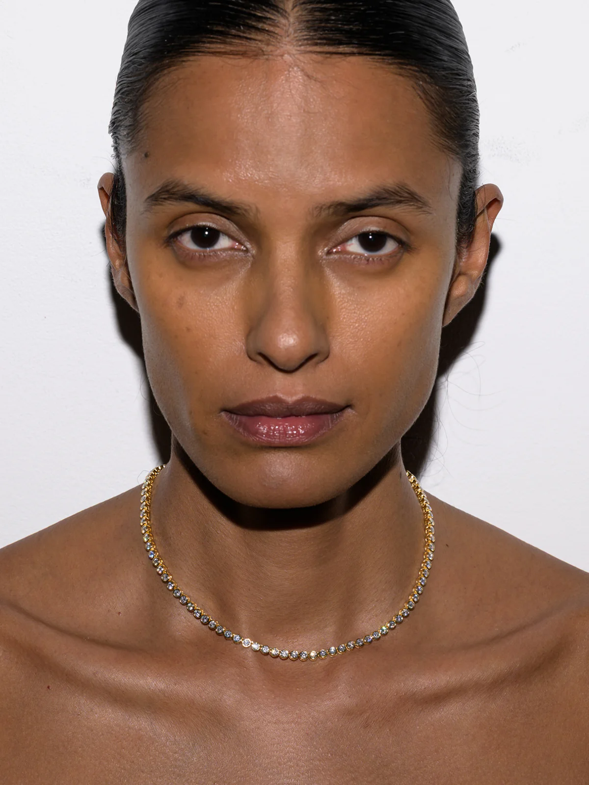 JAMES BEZEL RIVIÈRE NECKLACE IN MOISSANITE, 18K GOLD VERMEIL - Image 5