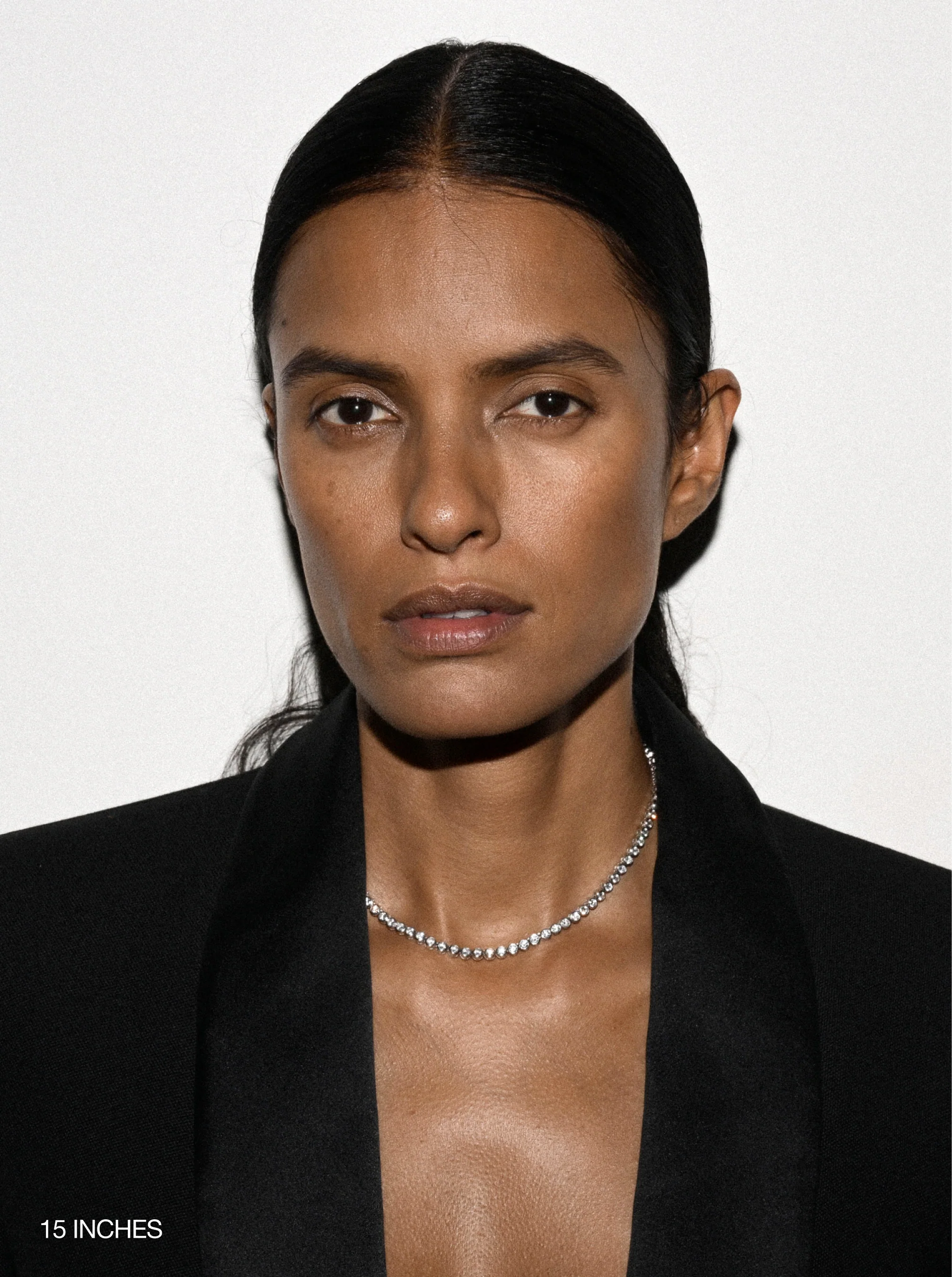JAMES BEZEL RIVIÈRE NECKLACE IN LAB WHITE SAPPHIRE, STERLING SILVER - Image 4