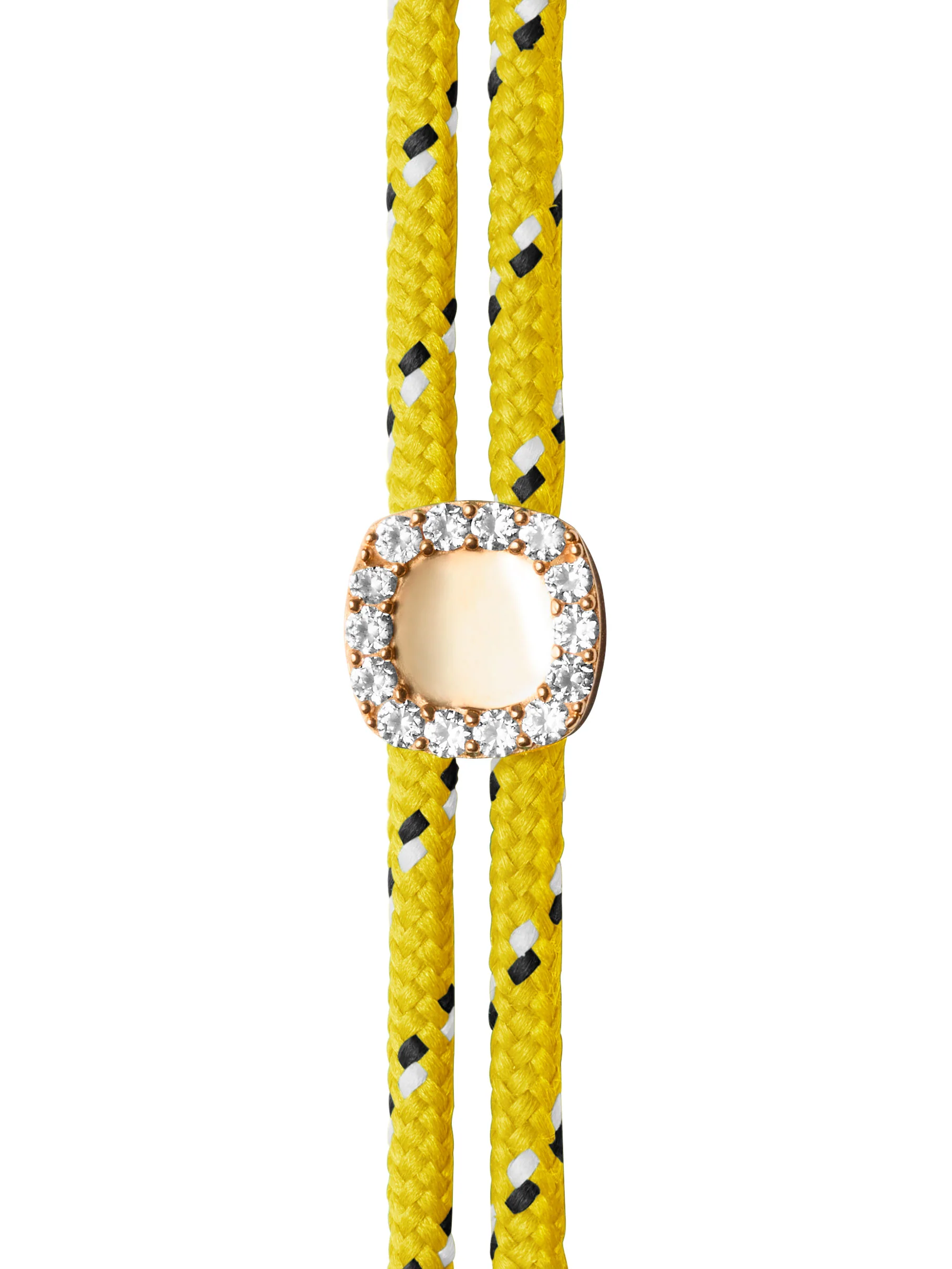 JAMES BEZEL JAUNE PARACORD ANKLET IN LAB WHITE SAPPHIRE, 18K GOLD VERMEIL - Image 2
