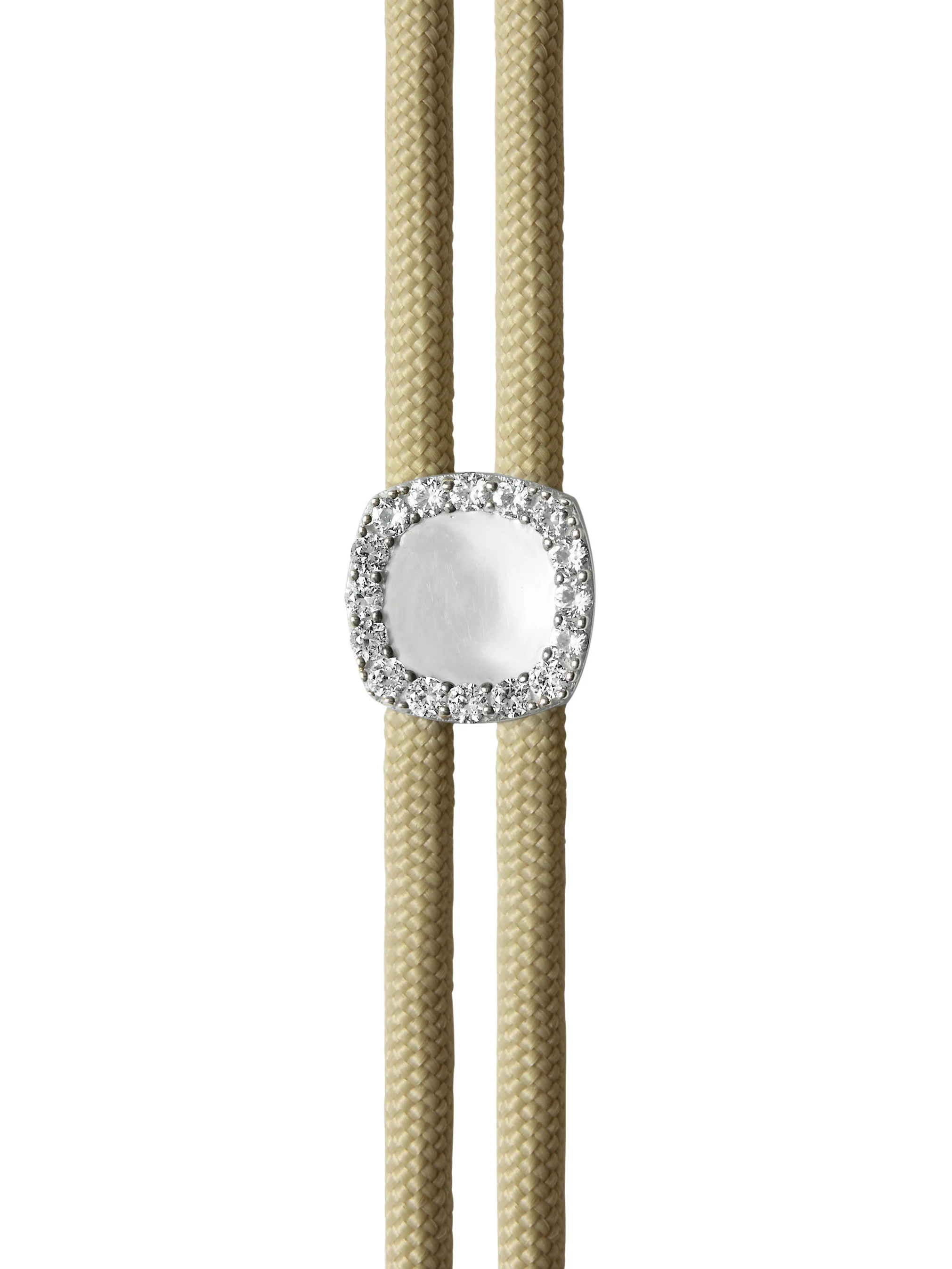 14K JAMES BEZEL KHAKI PARACORD BRACELET IN LAB DIAMOND, 14K WHITE GOLD - Image 2