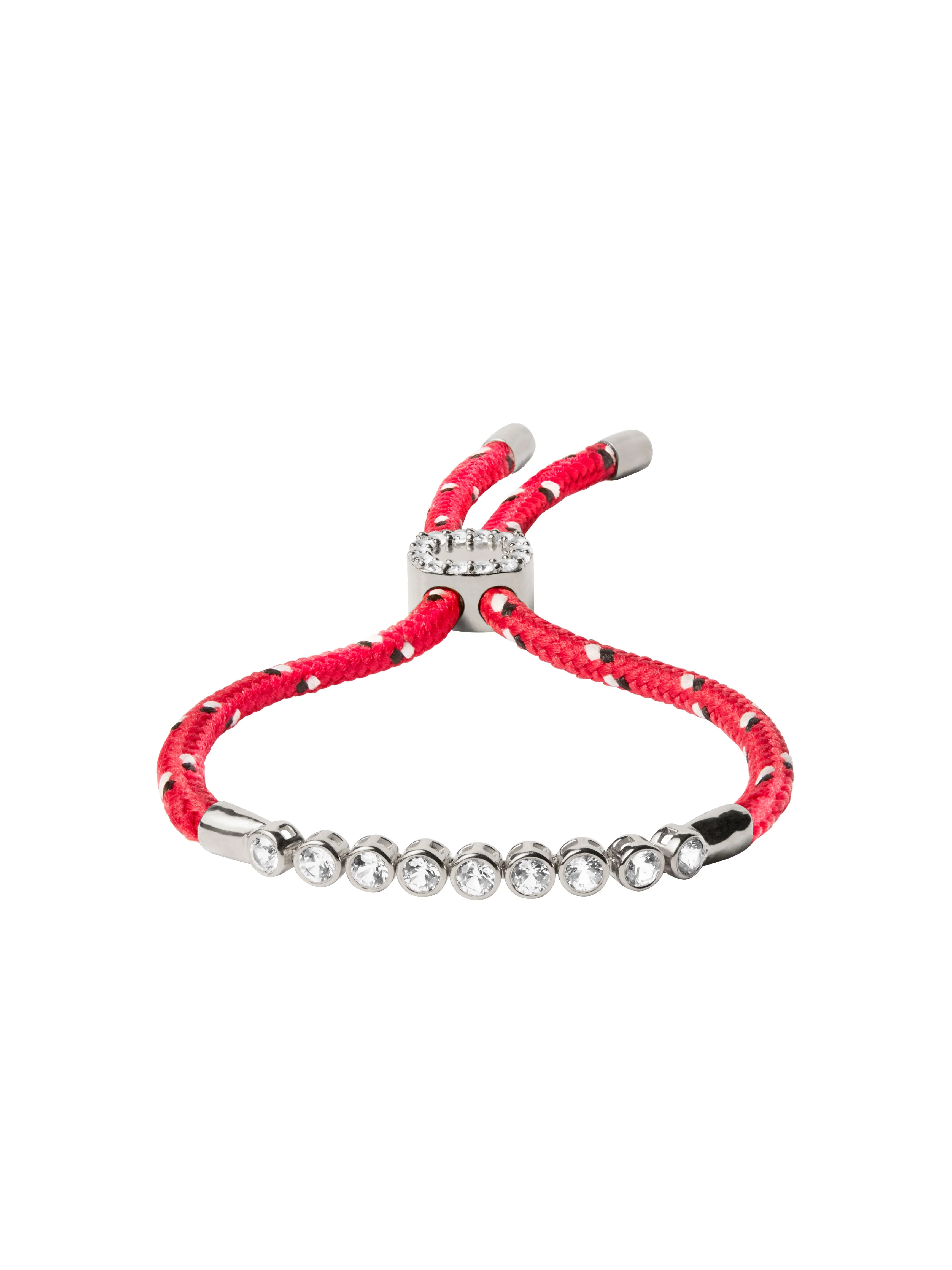 14K JAMES BEZEL ROUGE PARACORD BRACELET IN LAB DIAMOND, 14K WHITE GOLD