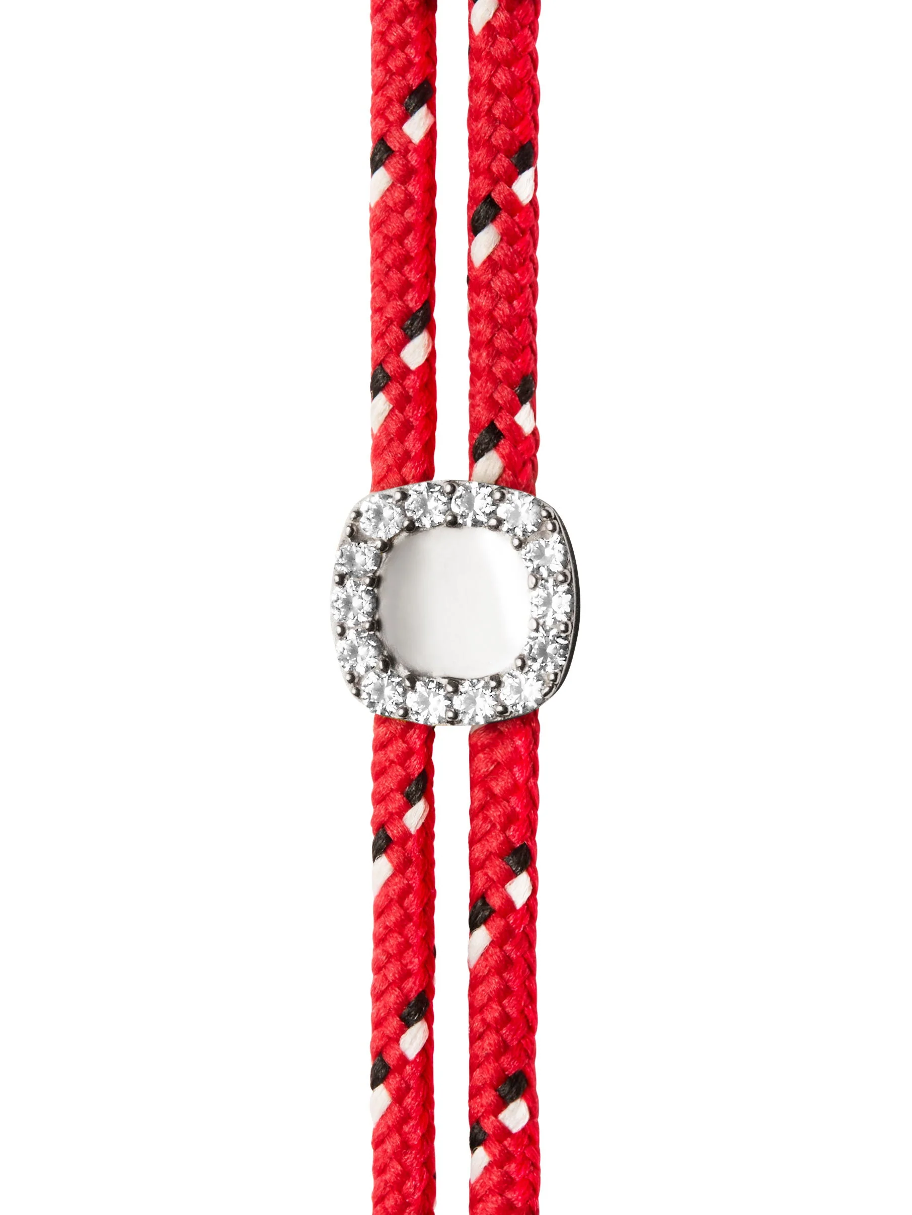 14K JAMES BEZEL ROUGE PARACORD BRACELET IN LAB DIAMOND, 14K WHITE GOLD - Image 2