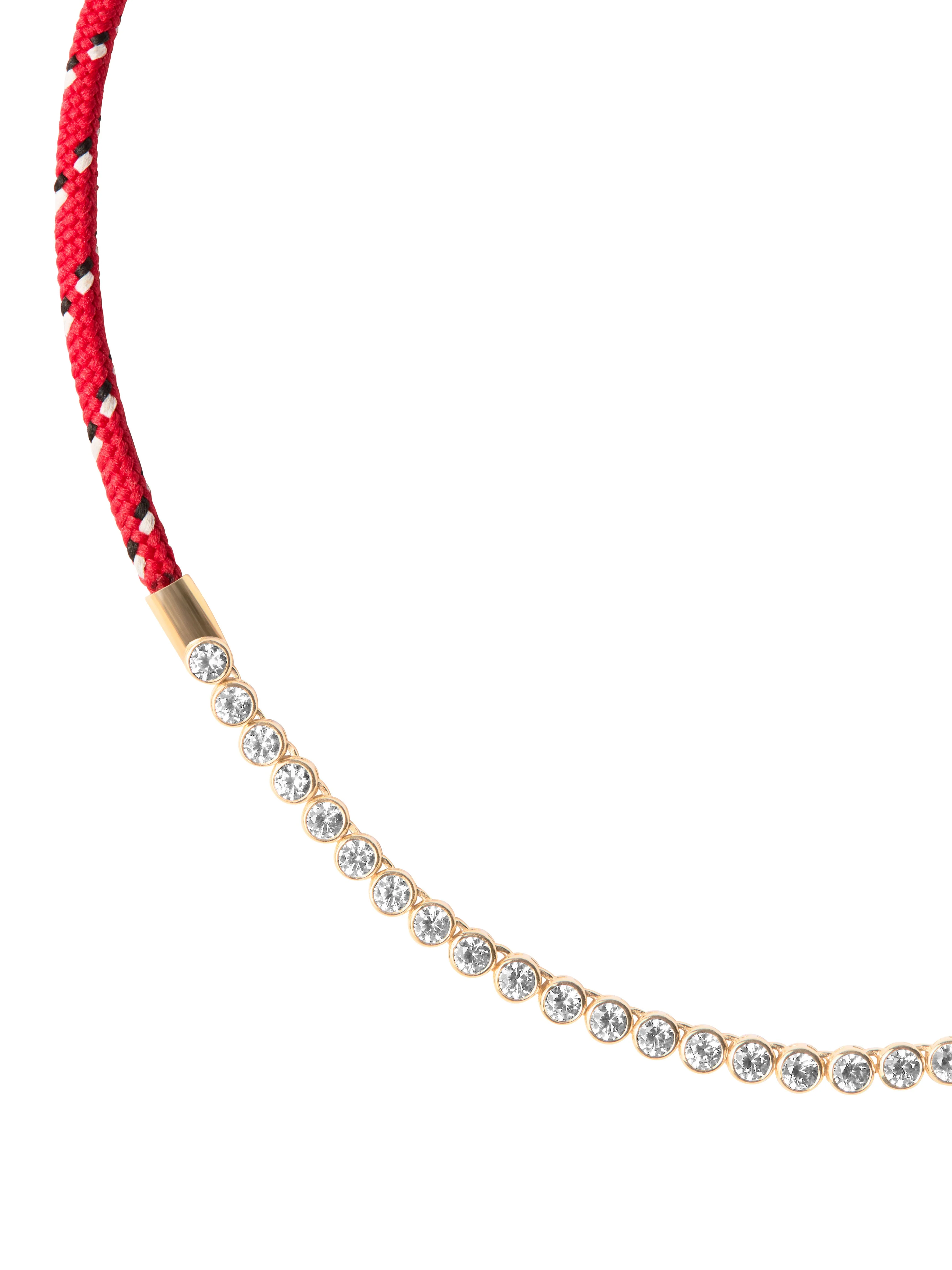 14K JAMES BEZEL ROUGE PARACORD NECKLACE IN LAB DIAMOND, 14K YELLOW GOLD - Image 2