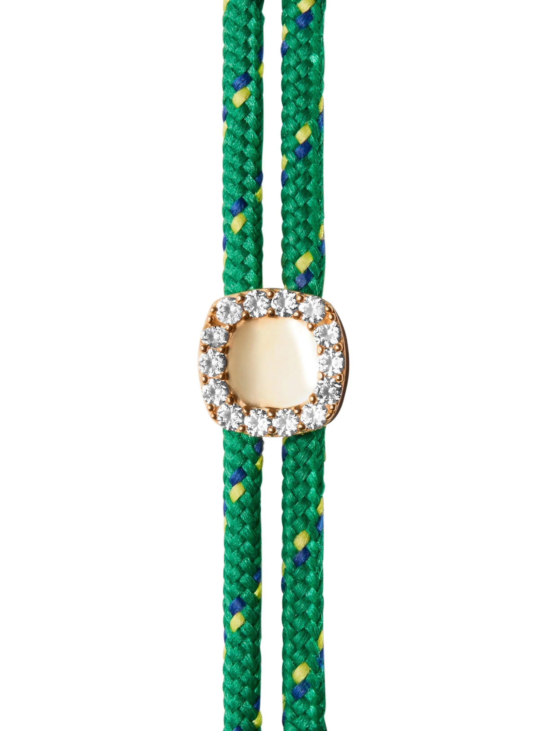 14K JAMES BEZEL VERT PARACORD BRACELET IN LAB DIAMOND, 14K YELLOW GOLD - Image 2