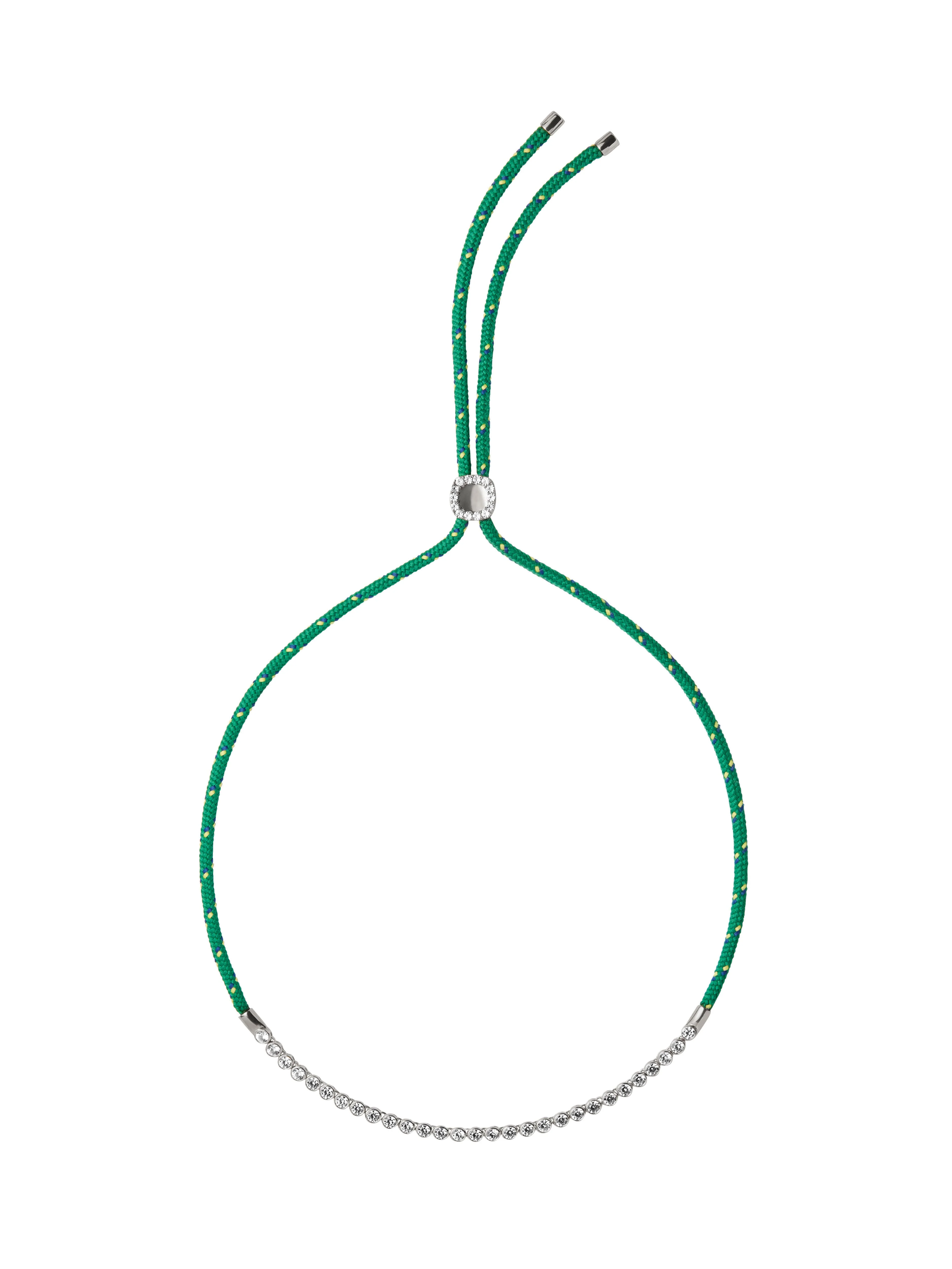 14K JAMES BEZEL VERT PARACORD NECKLACE IN LAB DIAMOND, 14K WHITE GOLD