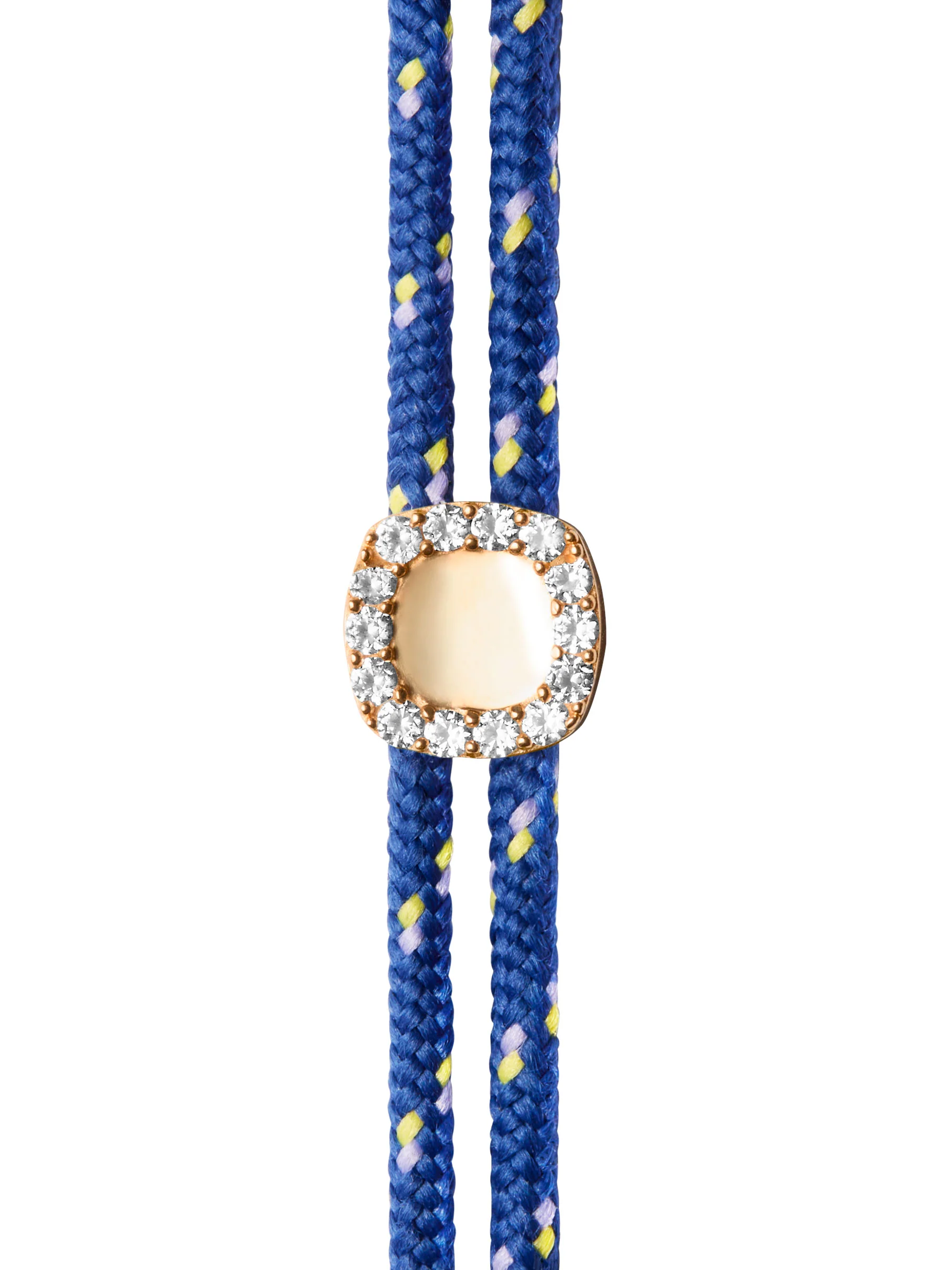 JAMES BEZEL BLEU PARACORD ANKLET IN LAB WHITE SAPPHIRE, 18K GOLD VERMEIL - Image 2