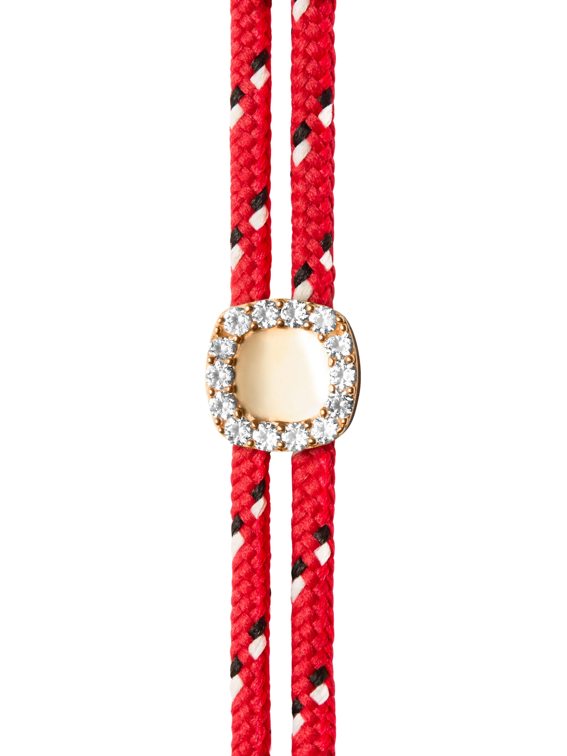JAMES BEZEL ROUGE PARACORD ANKLET IN LAB WHITE SAPPHIRE, 18K GOLD VERMEIL - Image 2