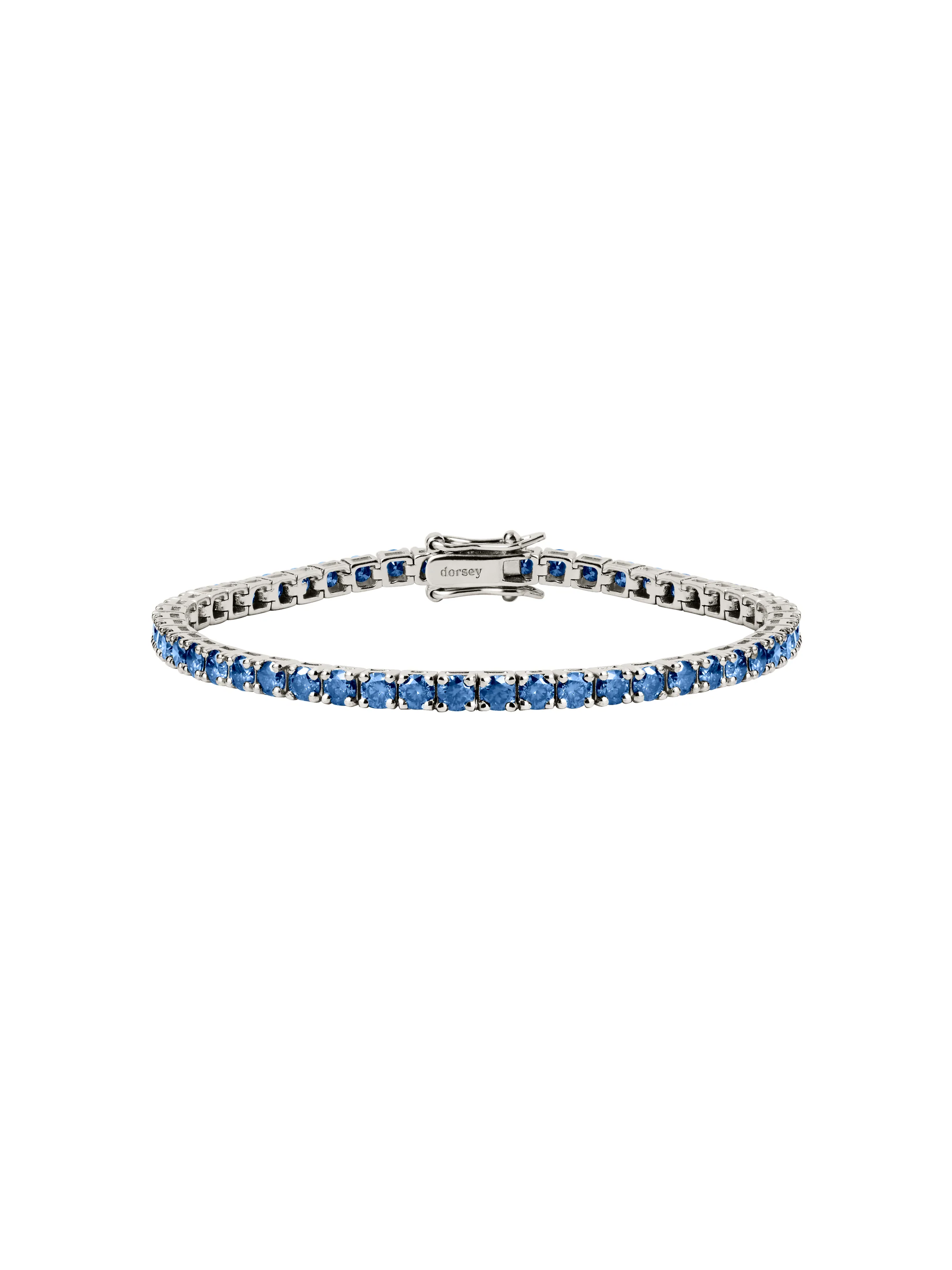 KATE RIVIÈRE BRACELET IN 3MM SLATE BLUE MOISSANITE, STERLING SILVER - Image 2