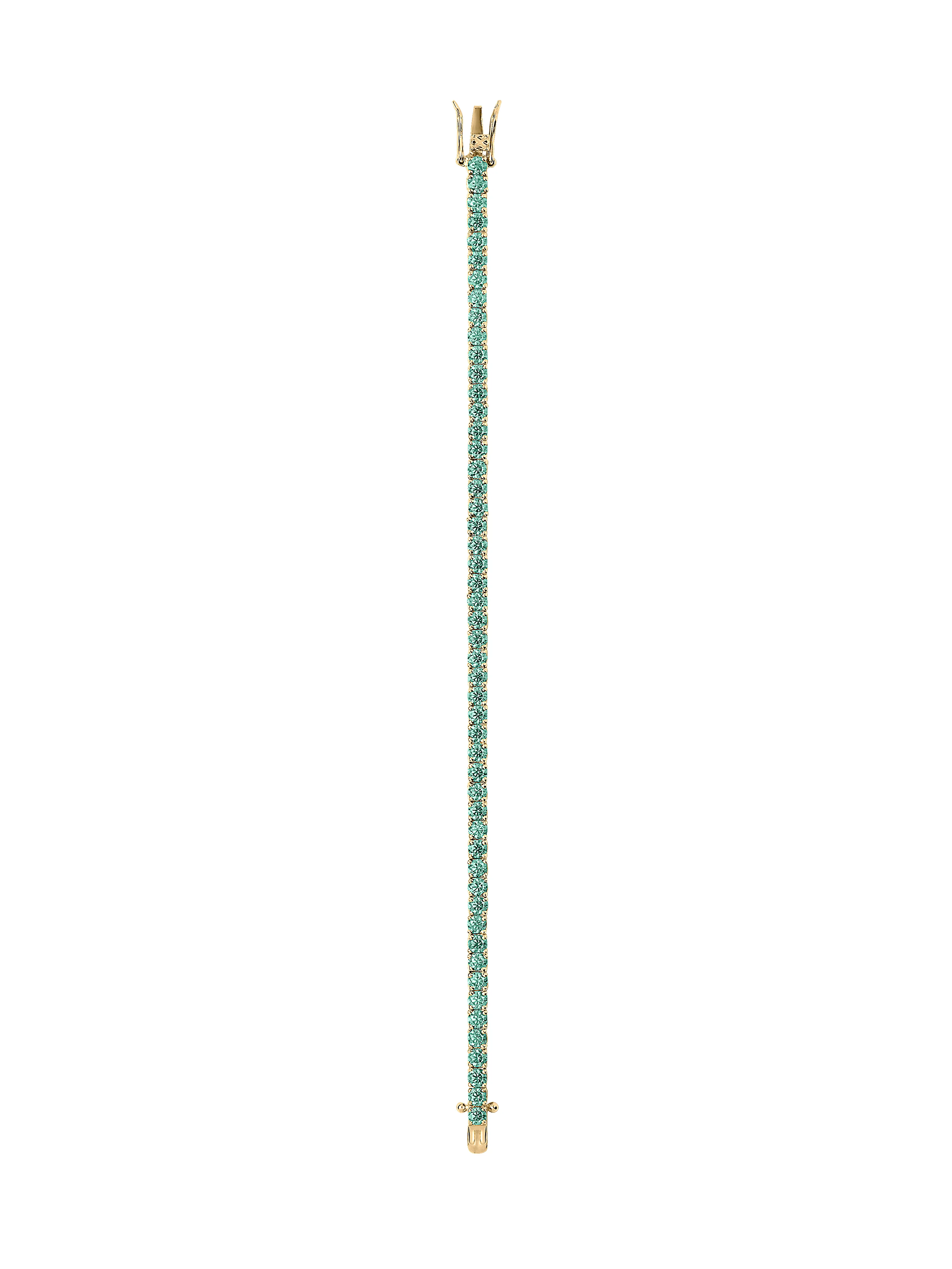 KATE RIVIÈRE BRACELET IN 3MM VIRIDIAN GREEN MOISSANITE, 18K GOLD VERMEIL