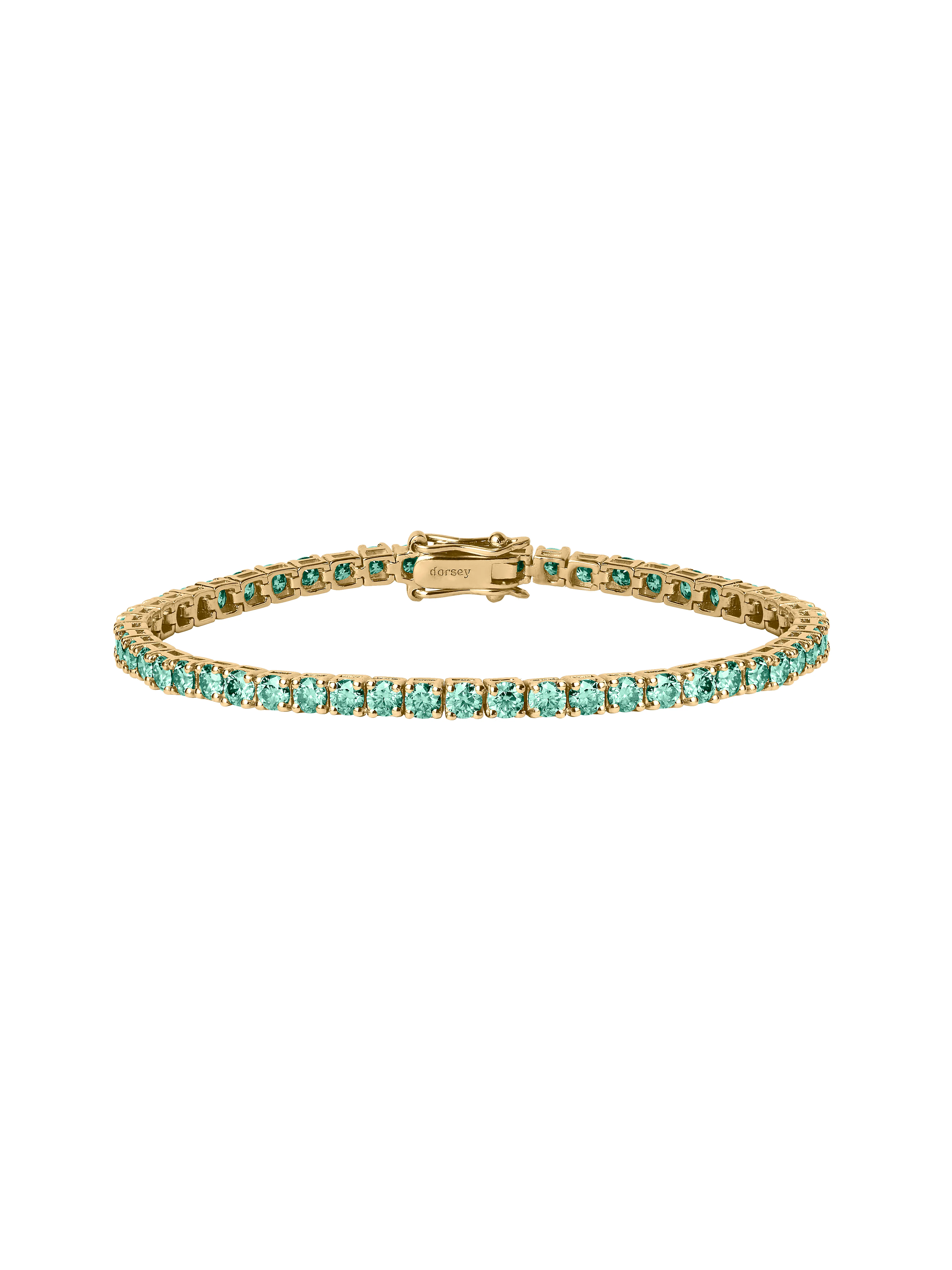KATE RIVIÈRE BRACELET IN 3MM VIRIDIAN GREEN MOISSANITE, 18K GOLD VERMEIL - Image 2