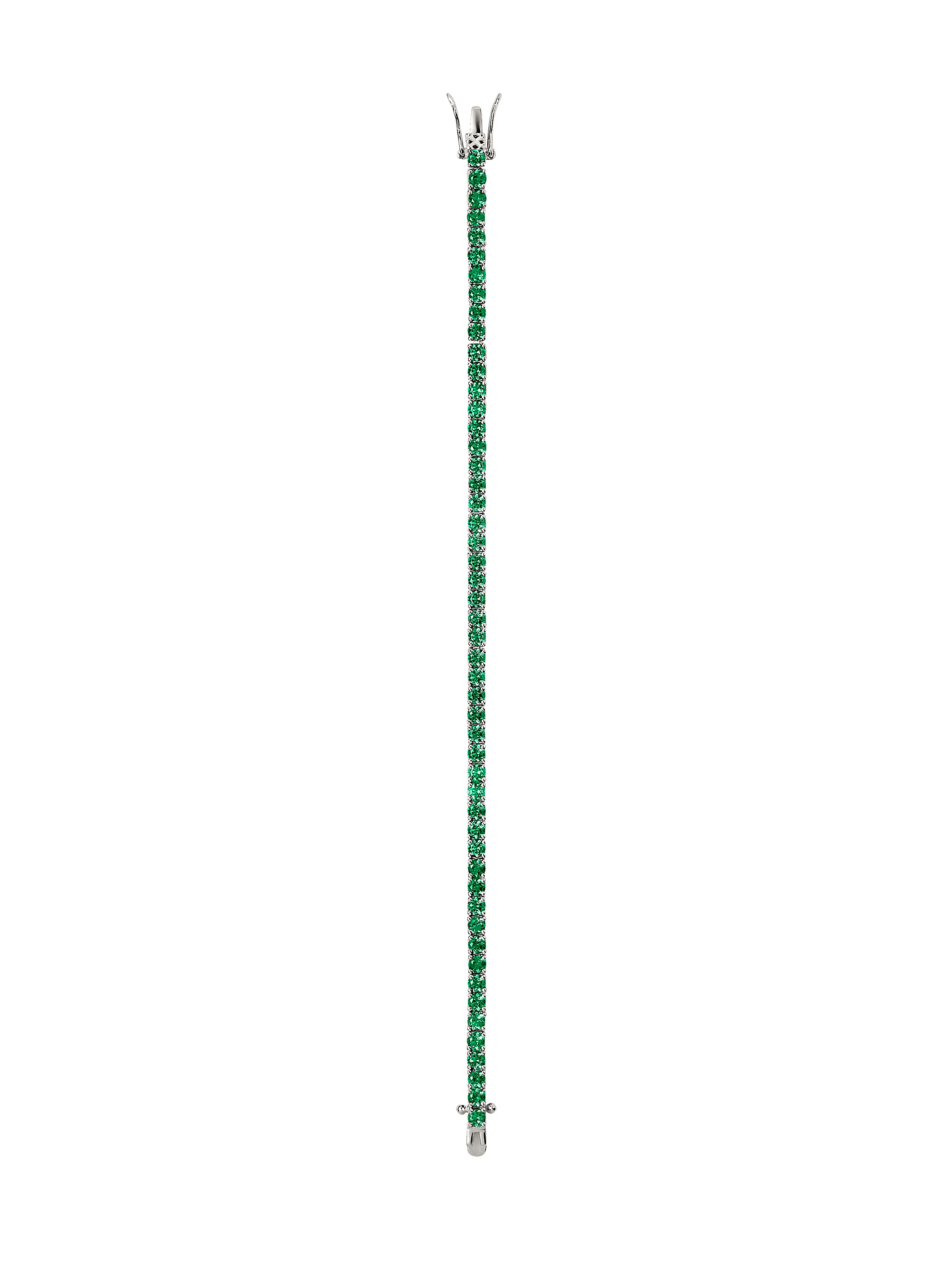 KATE RIVIÈRE BRACELET IN 3MM LAB EMERALD, STERLING SILVER, STERLING SILVER