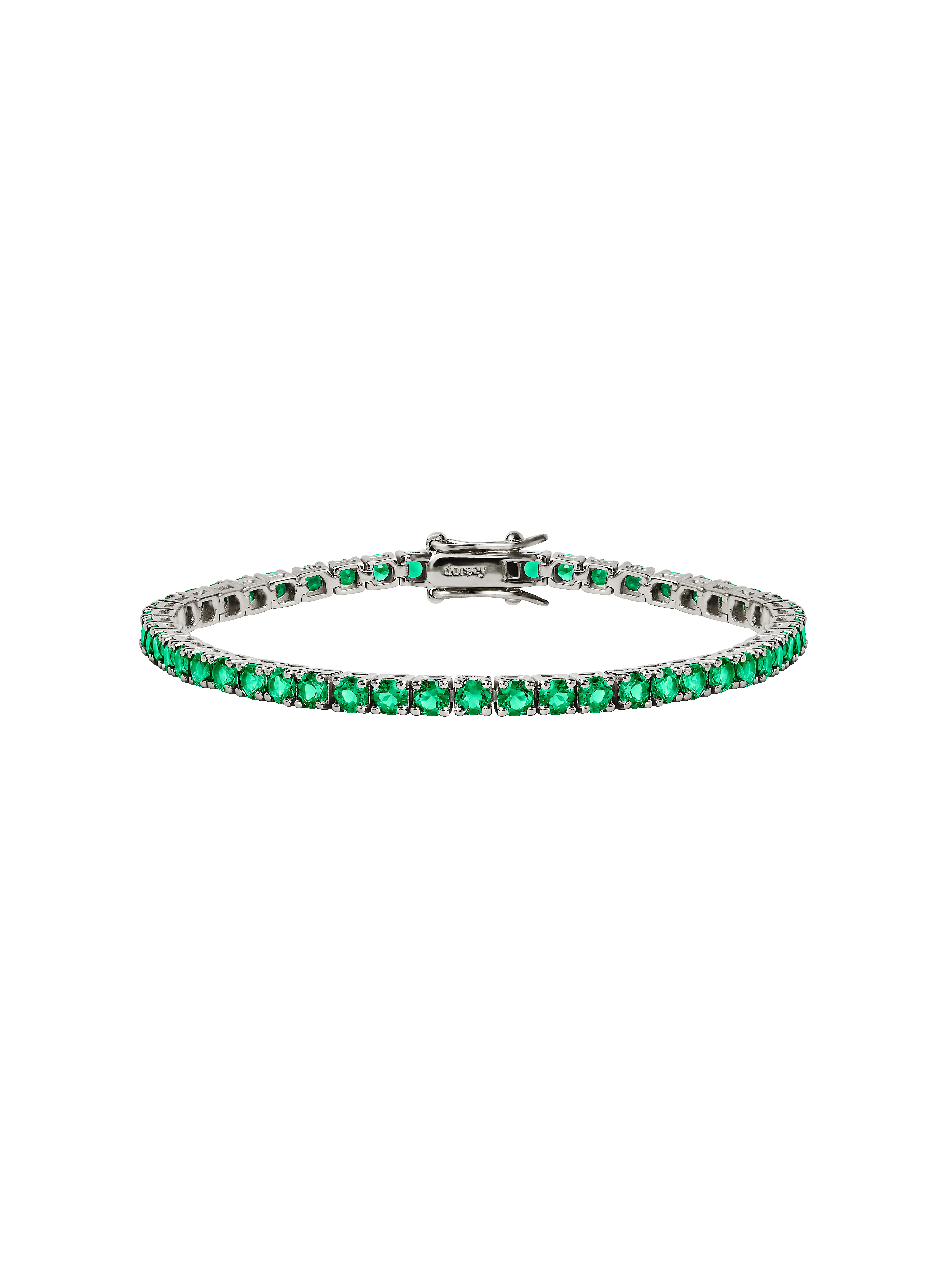KATE RIVIÈRE BRACELET IN 3MM LAB EMERALD, STERLING SILVER, STERLING SILVER - Image 2