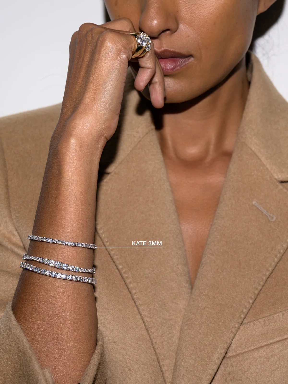 KATE RIVIÈRE BRACELET IN 3MM MOISSANITE, 18K GOLD VERMEIL - Image 3