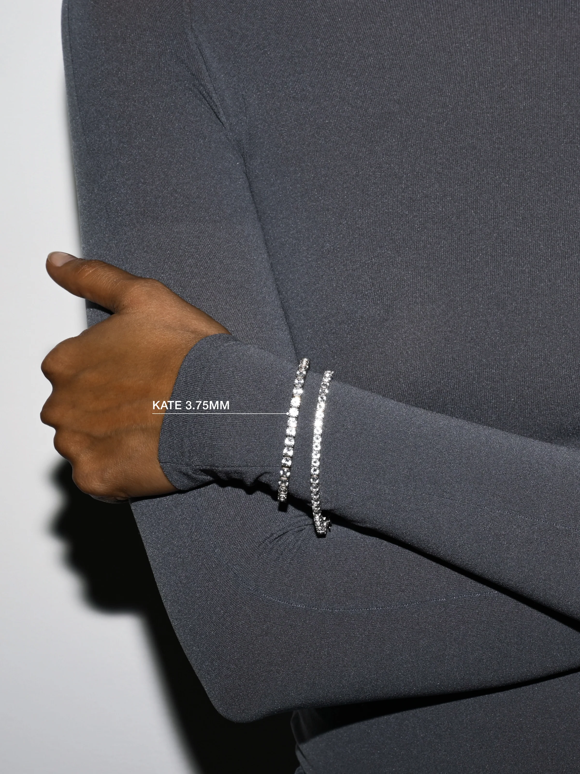 KATE RIVIÈRE BRACELET IN 3.75MM LAB WHITE SAPPHIRE, 18K GOLD VERMEIL - Image 4