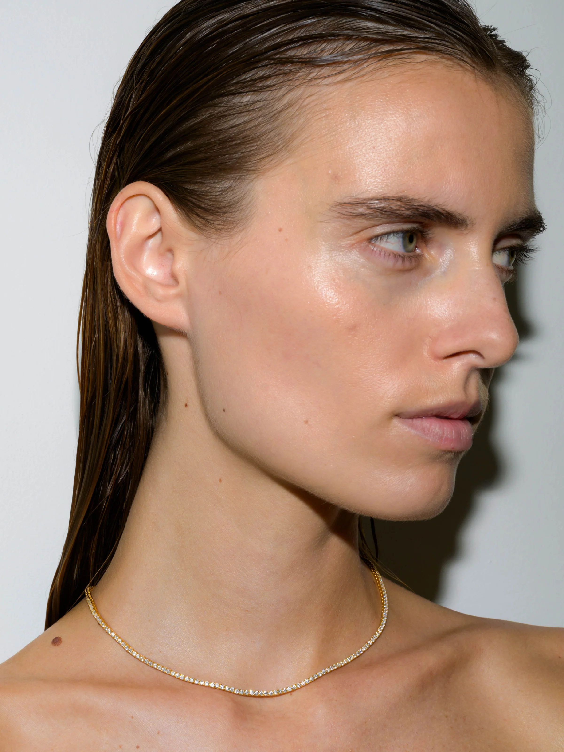 KATE RIVIÈRE NECKLACE IN 2MM MOISSANITE, 18K GOLD VERMEIL - Image 3