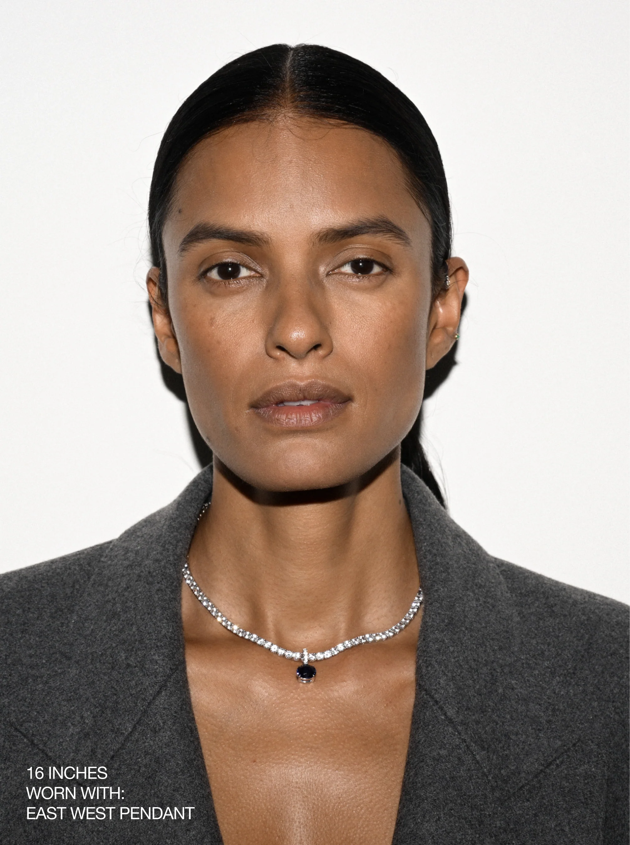 KATE RIVIÈRE NECKLACE IN 3.75MM LAB WHITE SAPPHIRE, STERLING SILVER - Image 4