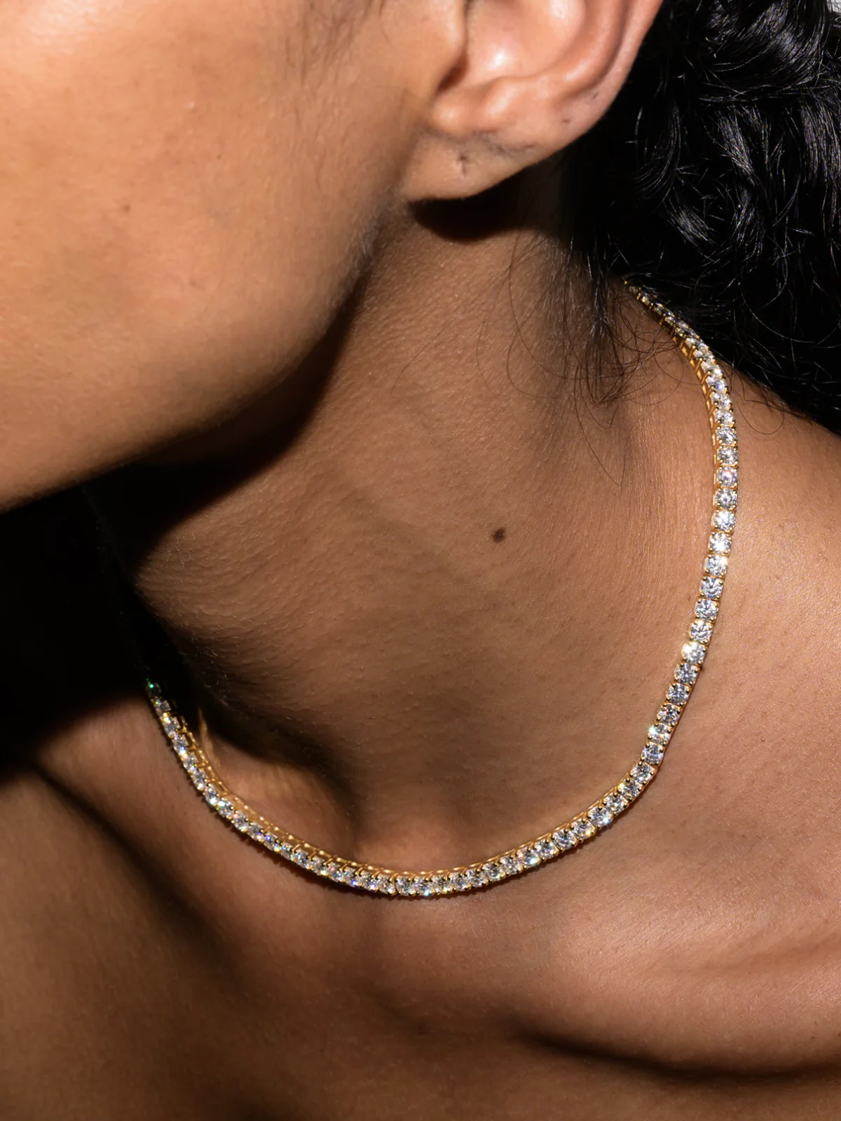 KATE RIVIÈRE NECKLACE IN 3.75MM MOISSANITE, 18K GOLD VERMEIL - Image 6