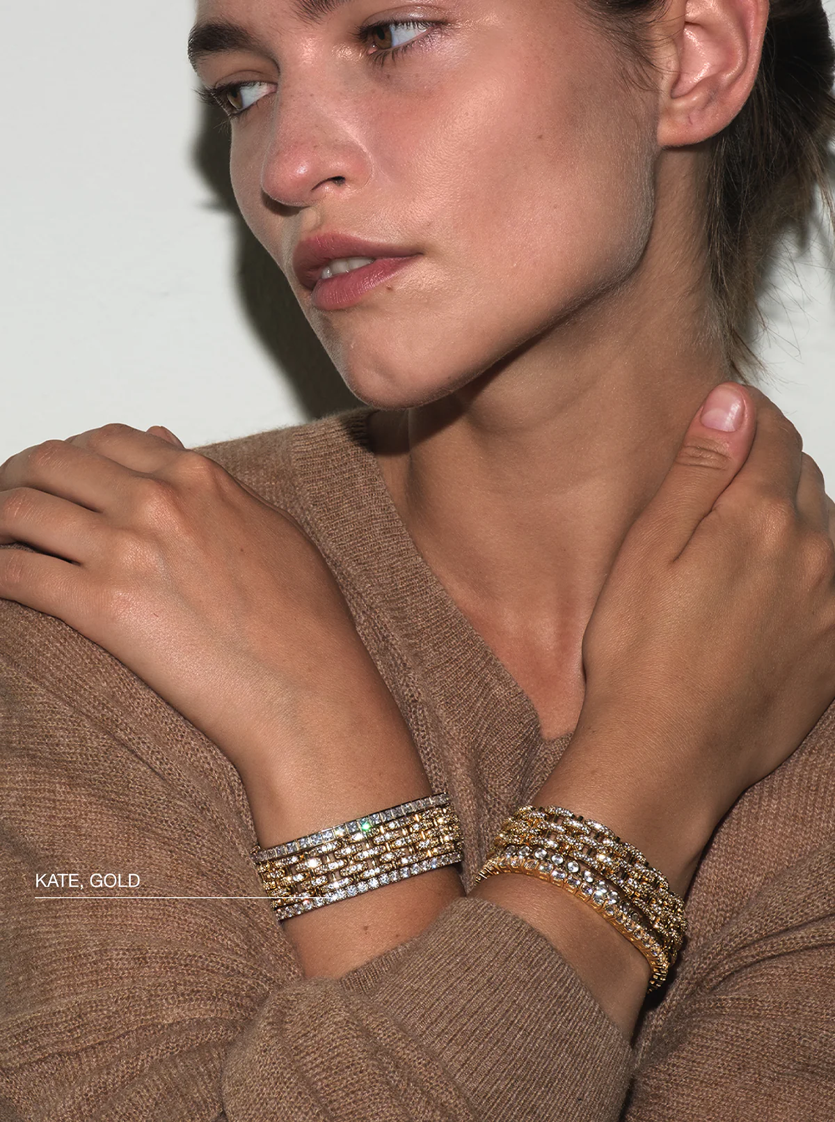 KATE RIVIÈRE BRACELET IN 3MM LAB WHITE SAPPHIRE, 18K GOLD VERMEIL - Image 4