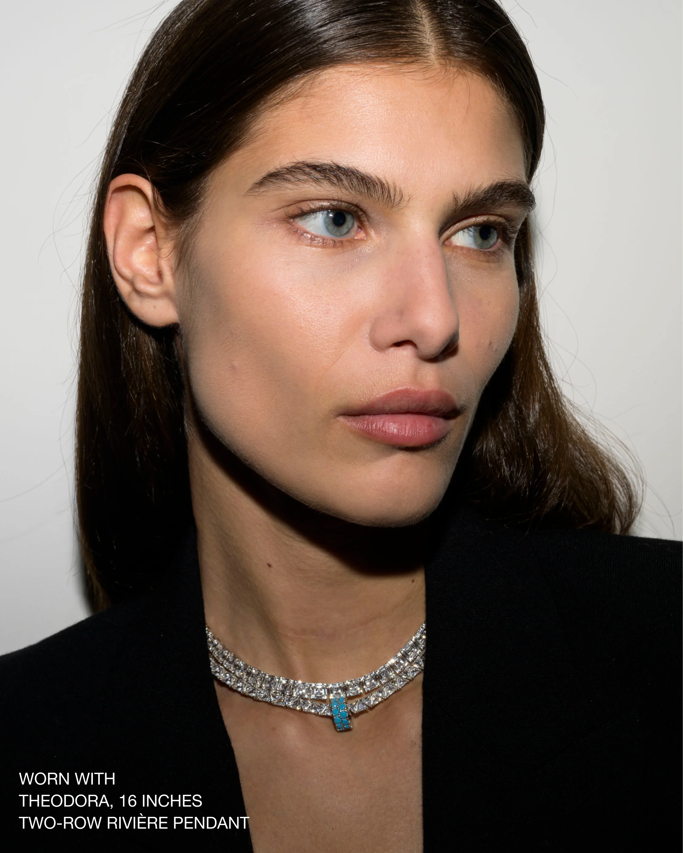 LILIA RIVIÈRE NECKLACE IN LAB WHITE SAPPHIRE, STERLING SILVER - Image 4