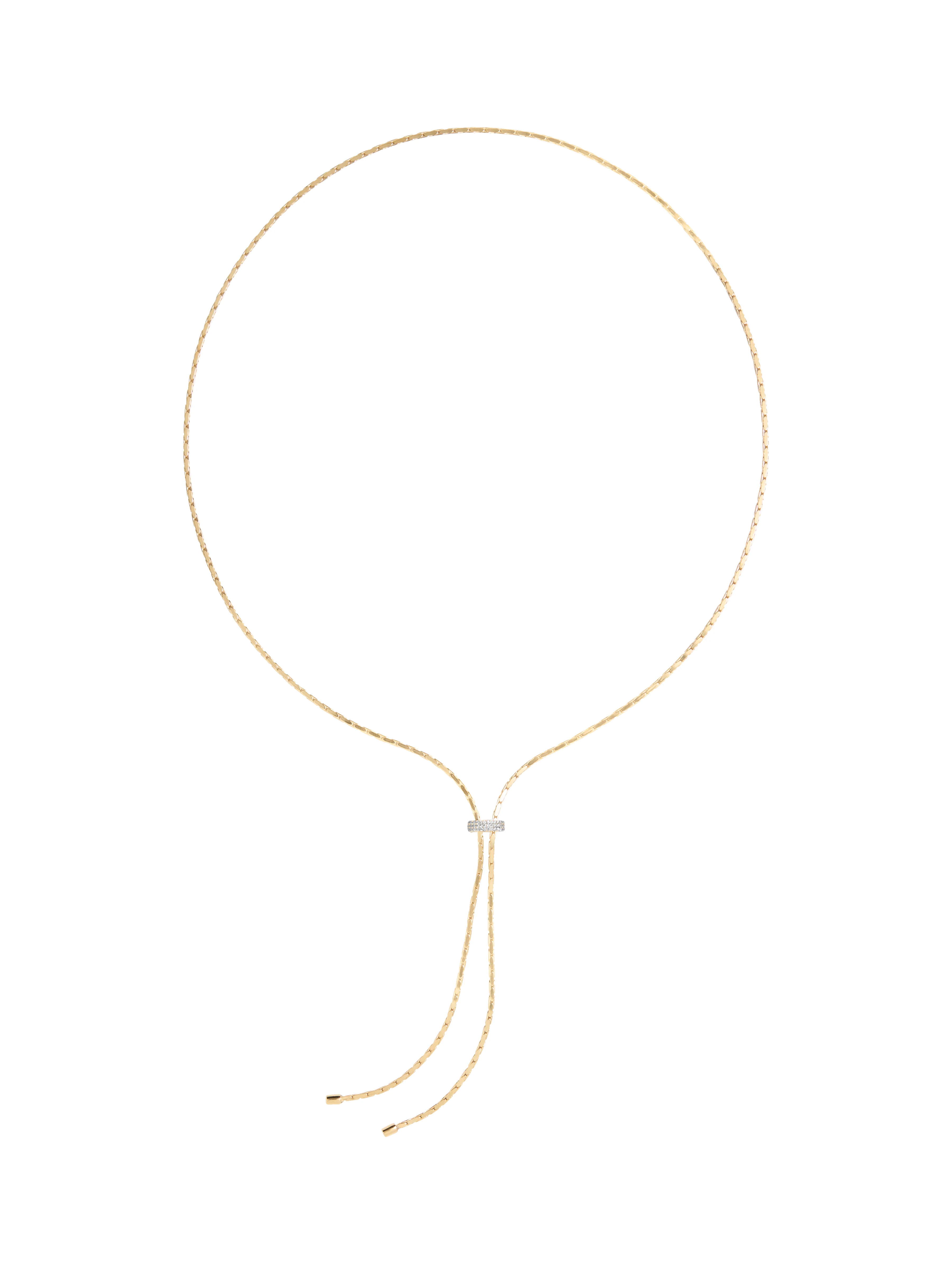 LINNEA LARIAT NECKLACE IN MOISSANITE, 18K GOLD VERMEIL