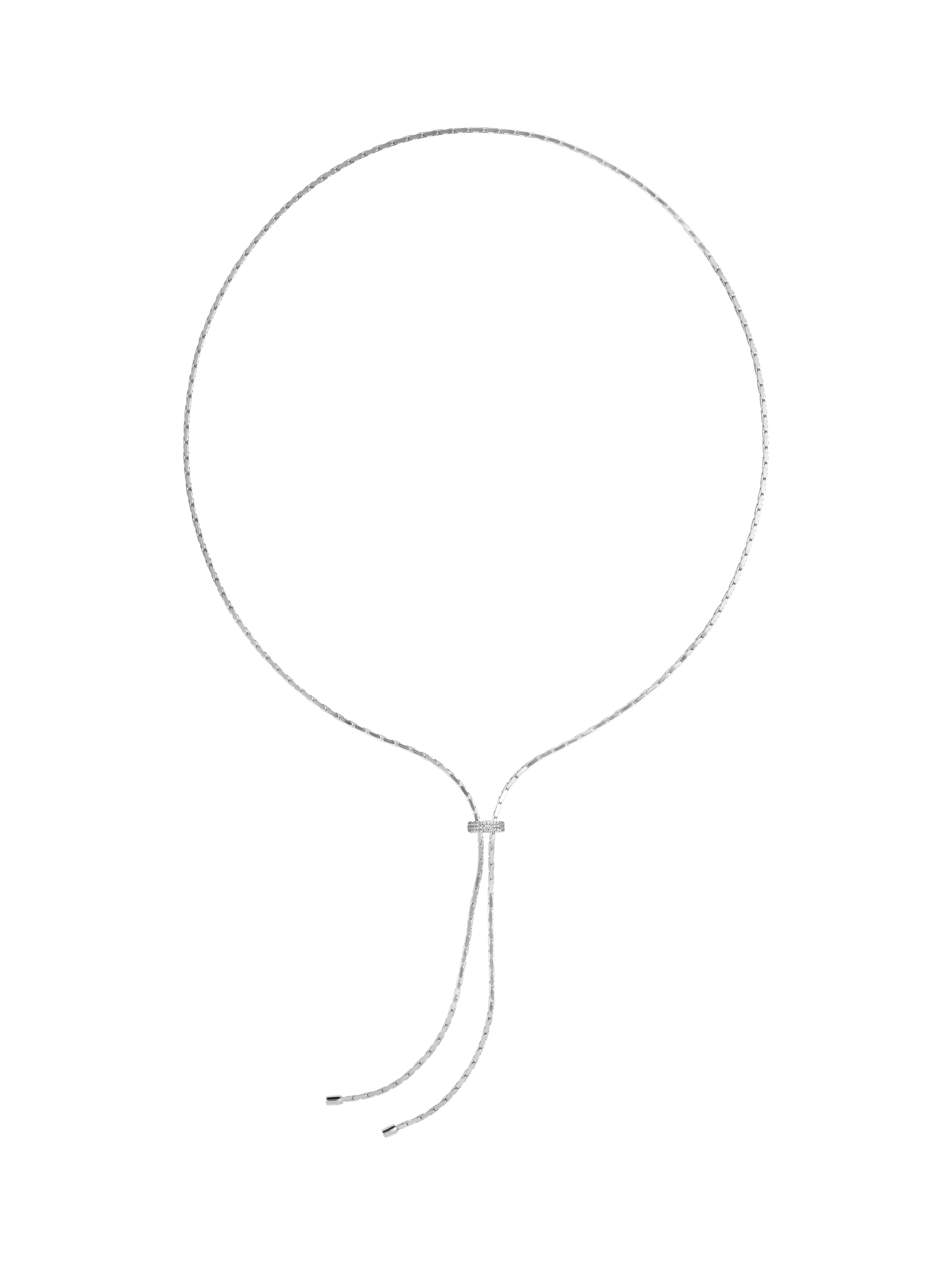 LINNEA LARIAT NECKLACE IN MOISSANITE, STERLING SILVER