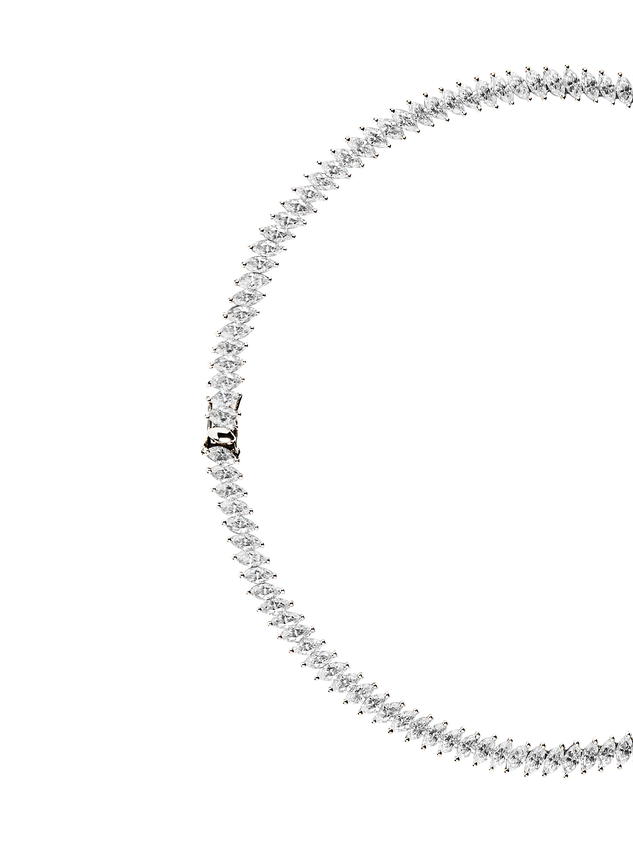 MARQUISE RIVIÈRE NECKLACE IN MOISSANITE, STERLING SILVER - Image 2