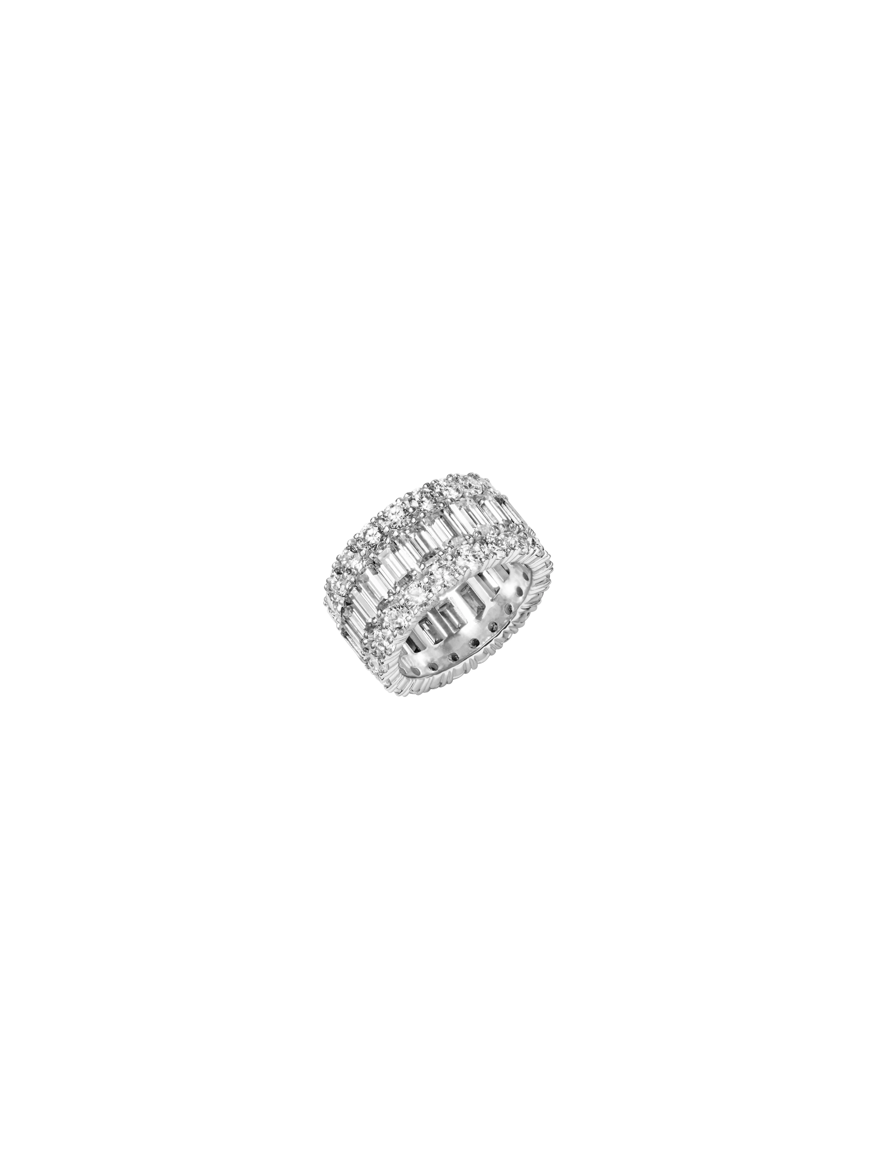 MAXIME THREE-ROW RING IN MOISSANITE, STERLING SILVER - Image 2