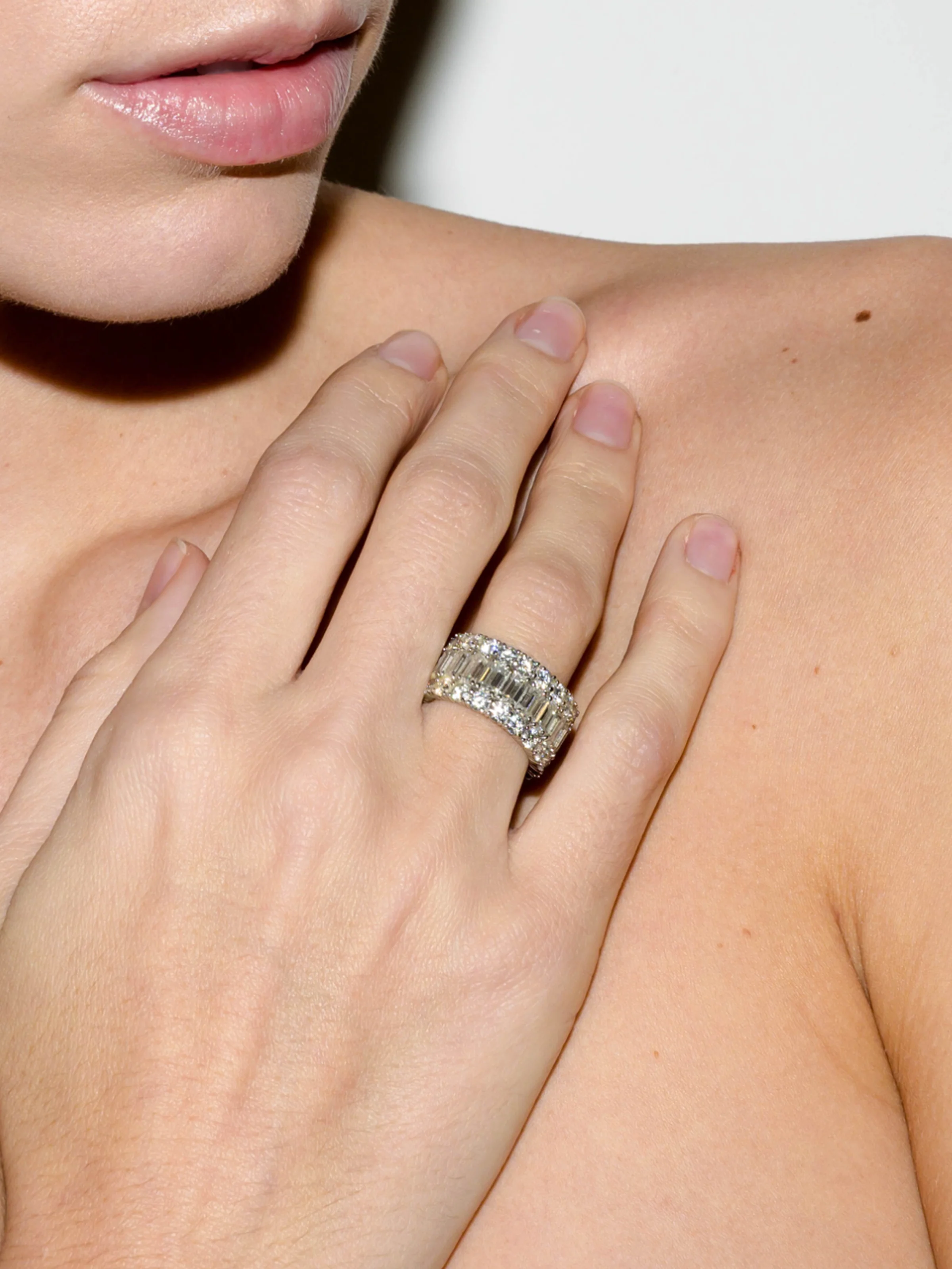 MAXIME THREE-ROW RING IN MOISSANITE, STERLING SILVER - Image 3