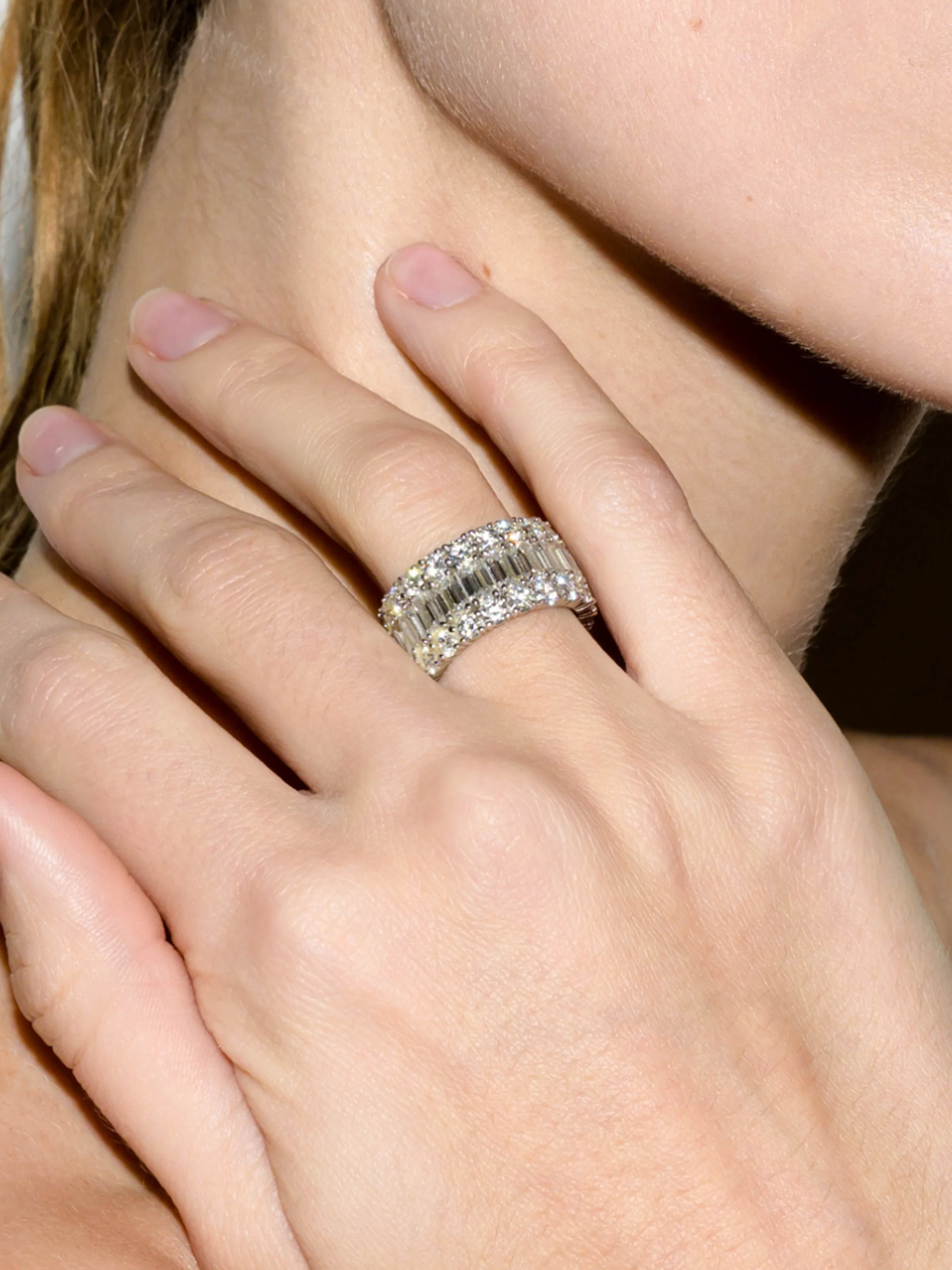 MAXIME THREE-ROW RING IN MOISSANITE, STERLING SILVER - Image 4