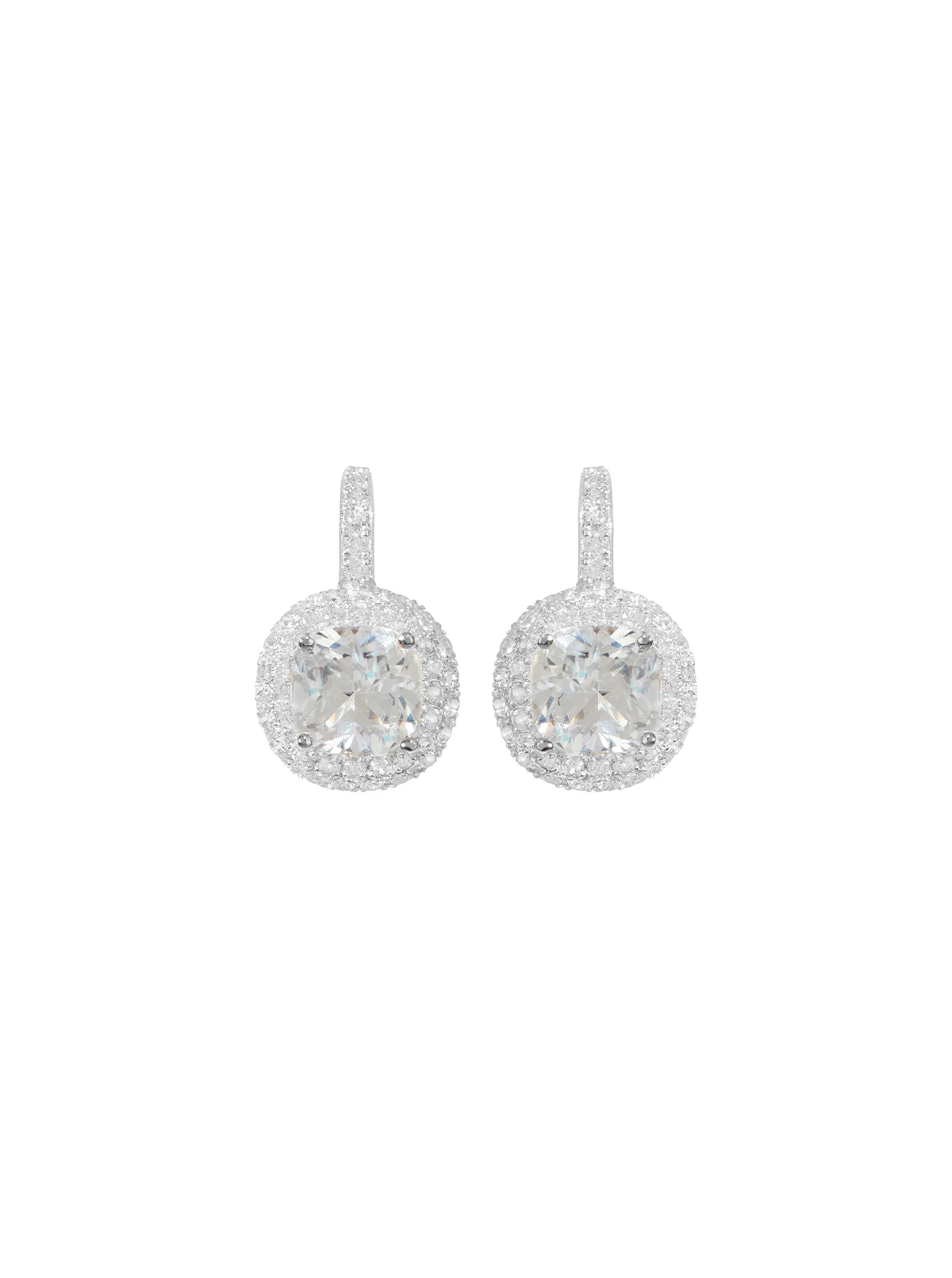 MOREAU EARRINGS IN LAB WHITE SAPPHIRE, STERLING SILVER