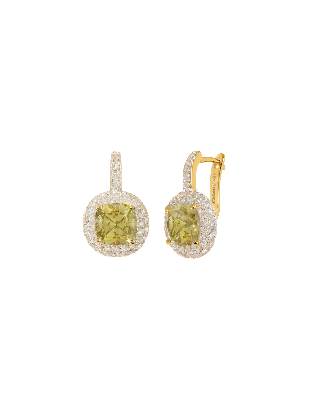 MOREAU EARRINGS IN LAB YELLOW SAPPHIRE, 18K GOLD COATED STERLING SILVER - Image 2
