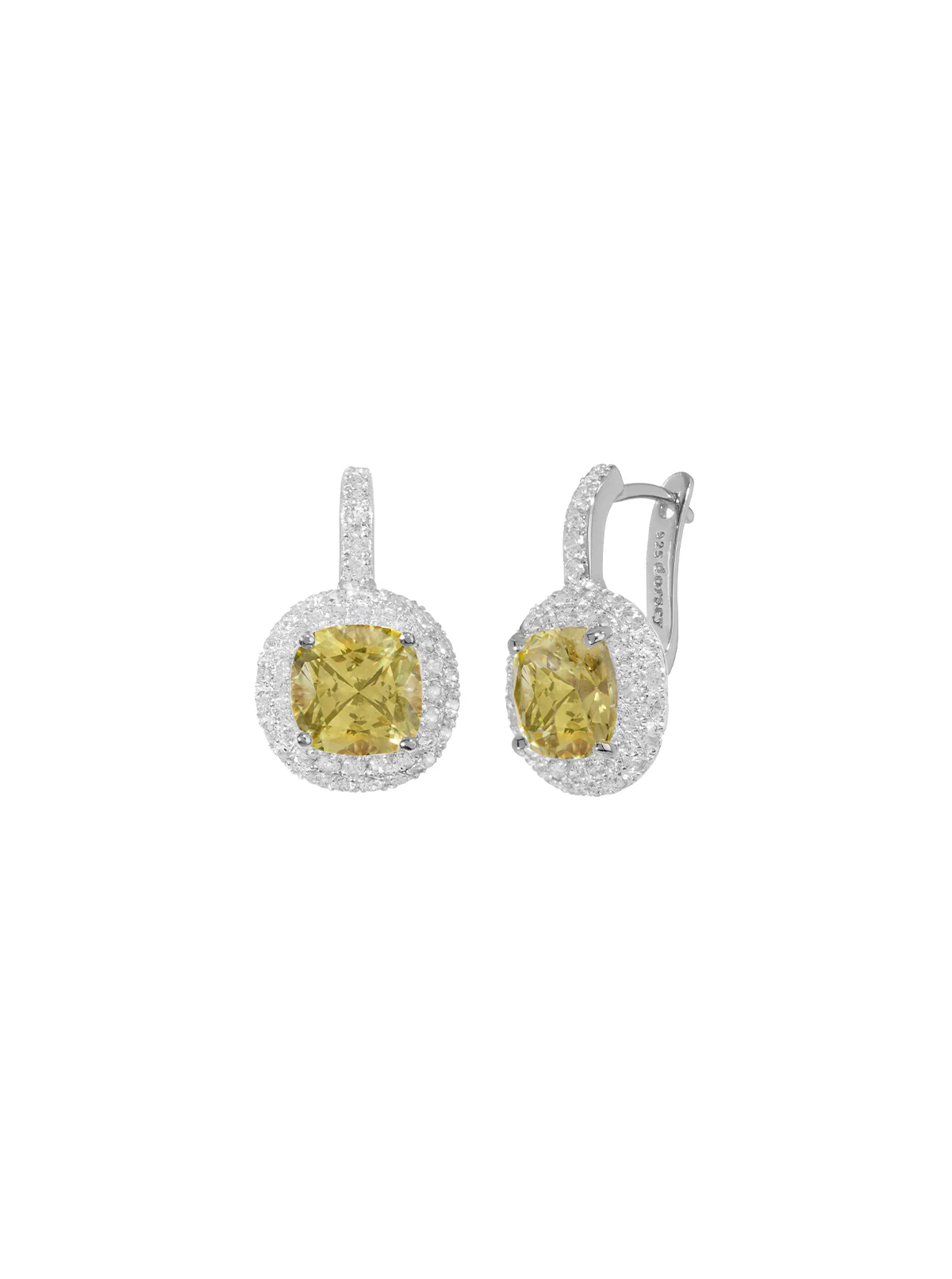MOREAU EARRINGS IN LAB YELLOW SAPPHIRE, STERLING SILVER - Image 2