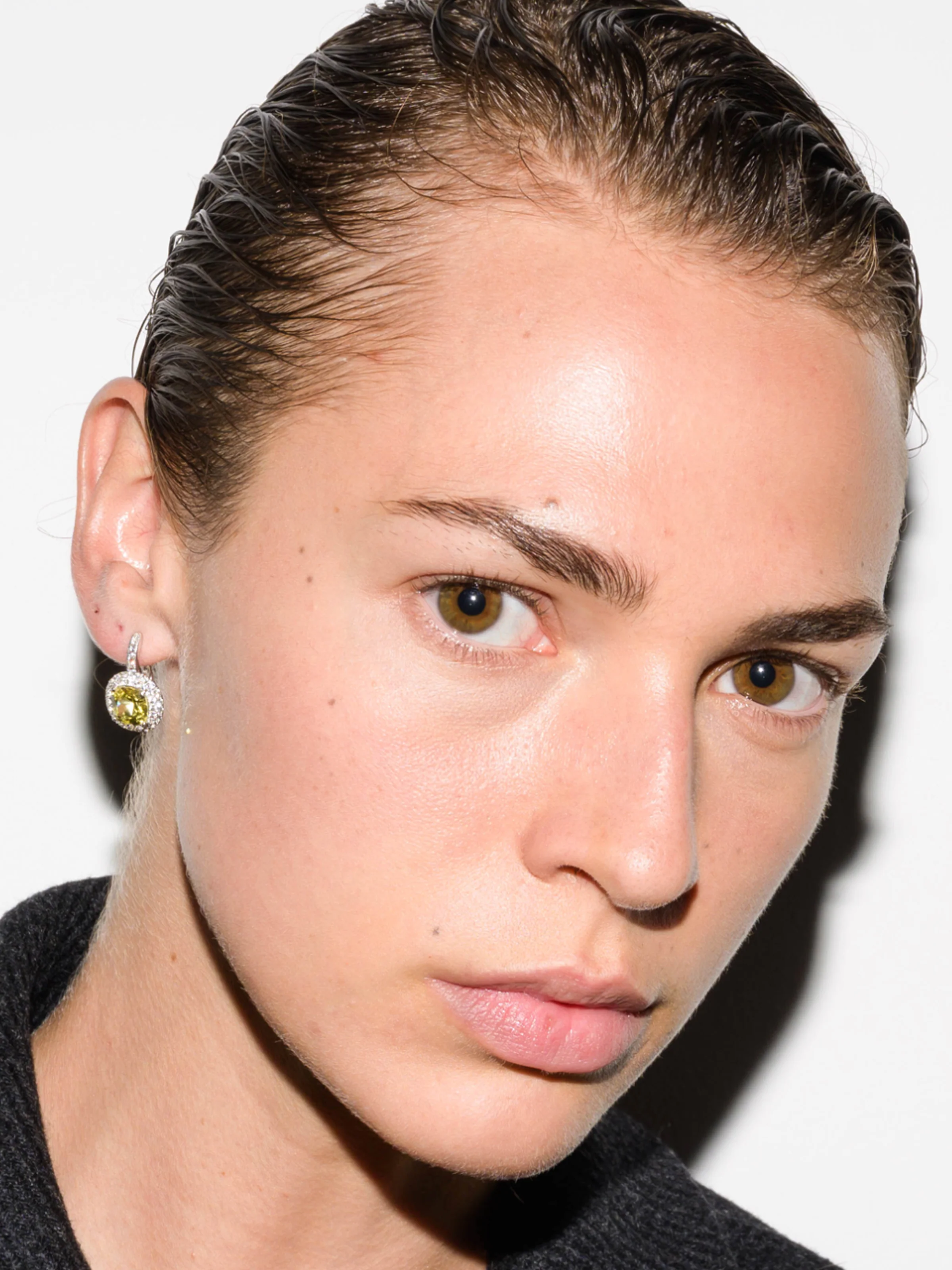 MOREAU EARRINGS IN LAB YELLOW SAPPHIRE, STERLING SILVER - Image 3