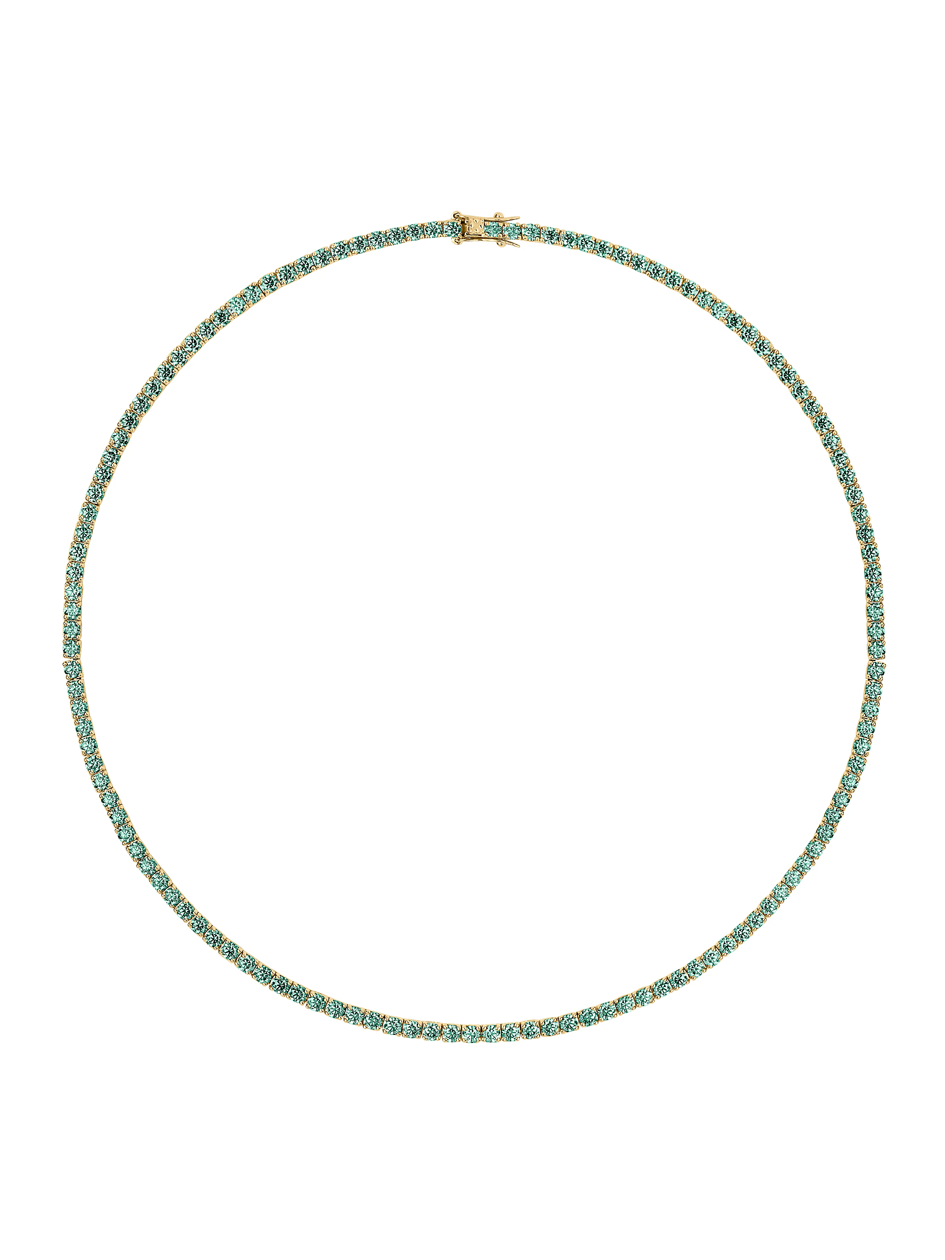 KATE RIVIÈRE NECKLACE IN 3MM VIRIDIAN GREEN MOISSANITE, 18K GOLD VERMEIL
