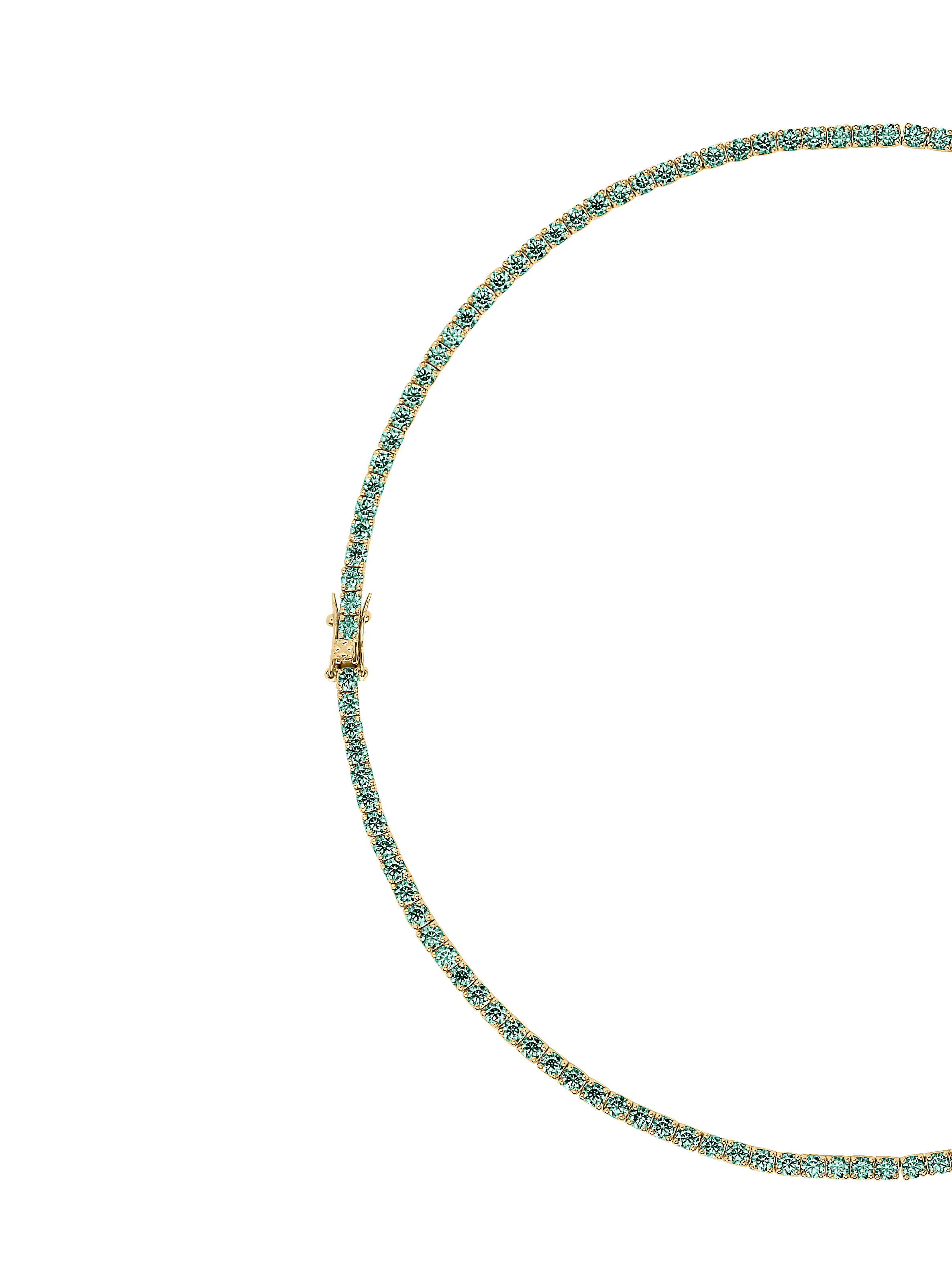 KATE RIVIÈRE NECKLACE IN 3MM VIRIDIAN GREEN MOISSANITE, 18K GOLD VERMEIL - Image 2