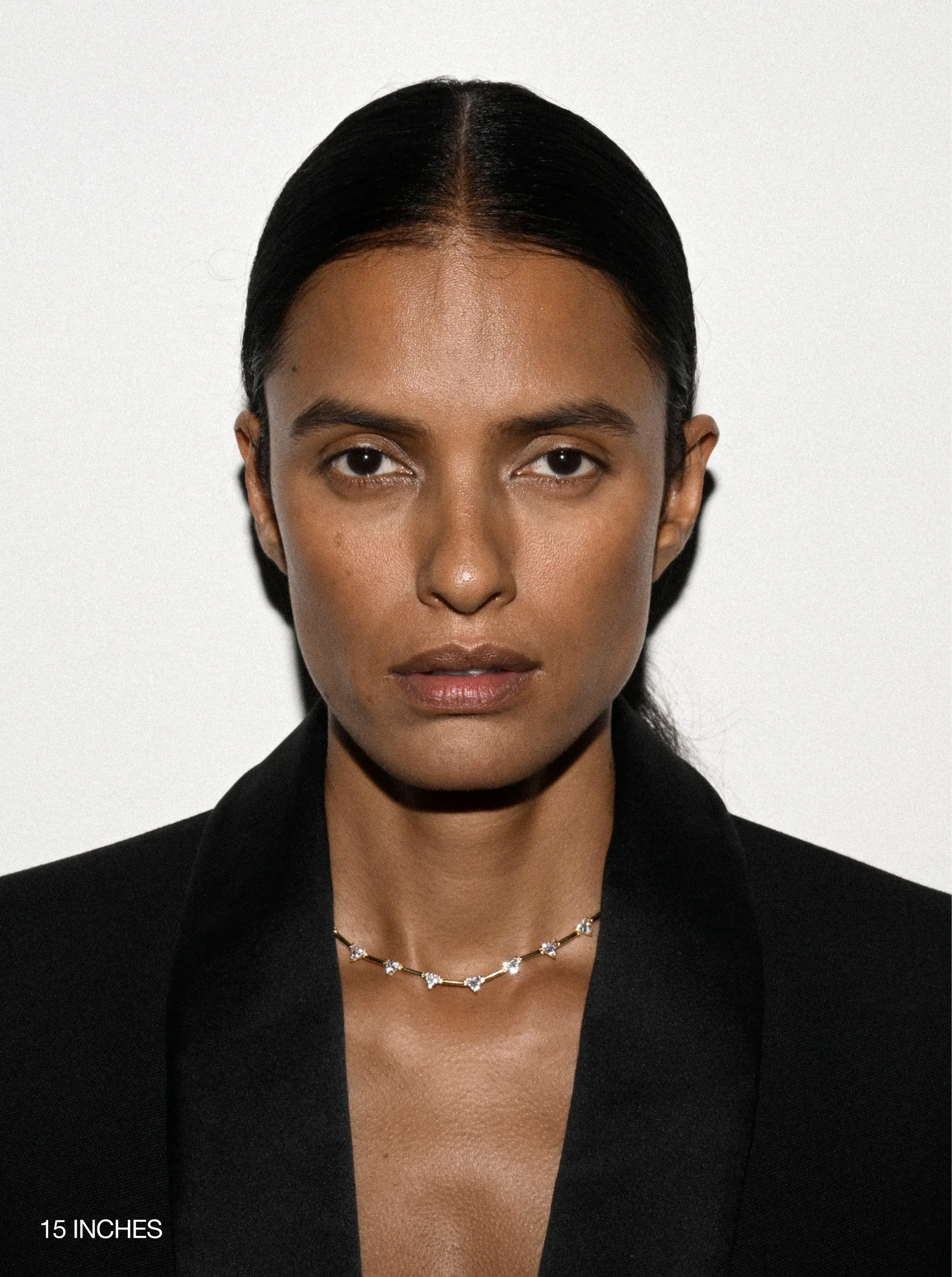 PETITE JULIEN NECKLACE IN LAB WHITE SAPPHIRE, 18K GOLD VERMEIL - Image 3