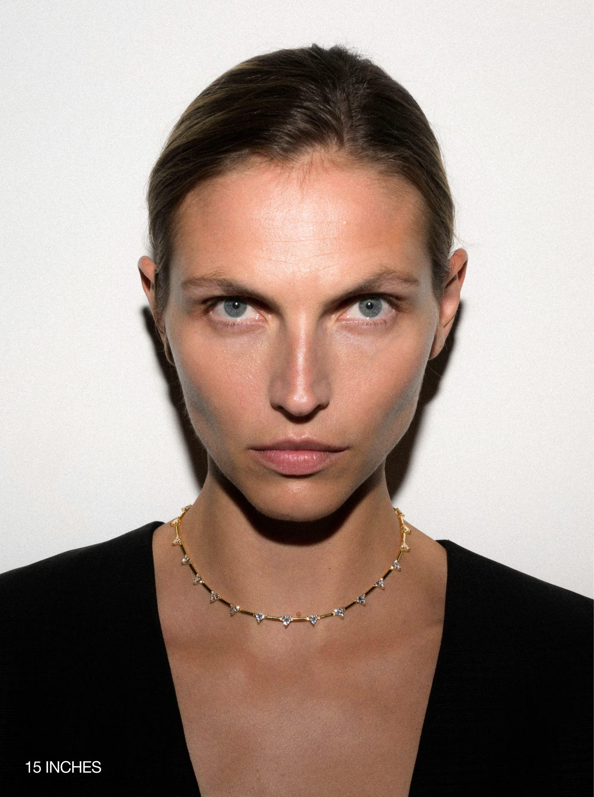 PETITE JULIEN NECKLACE IN LAB WHITE SAPPHIRE, 18K GOLD VERMEIL - Image 4