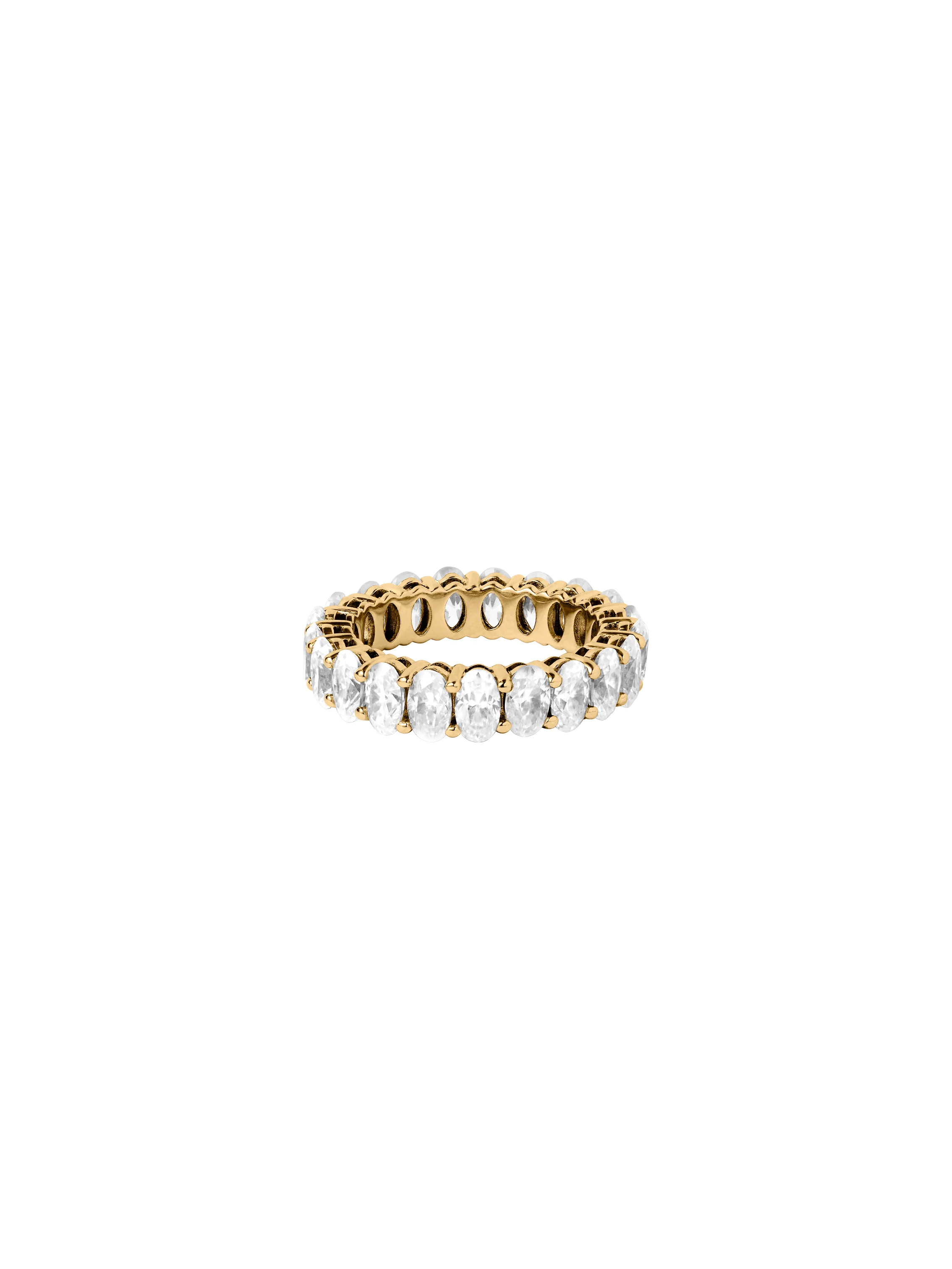 OVAL CUT ETERNITY BAND IN MOISSANITE, 18K GOLD VERMEIL