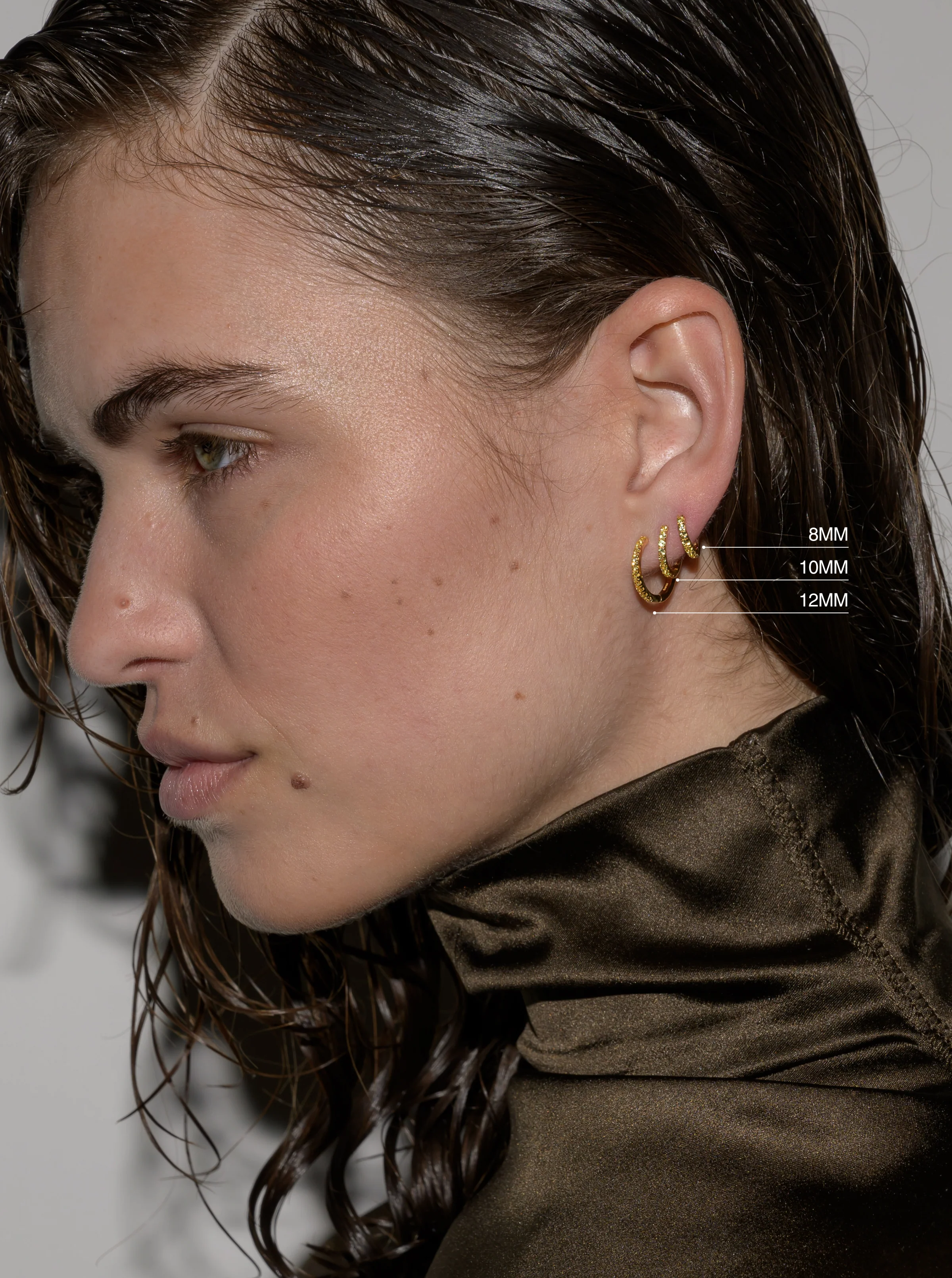 PAVÉ HUGGIE EARRING IN LAB YELLOW SAPPHIRE, STERLING SILVER - Image 3