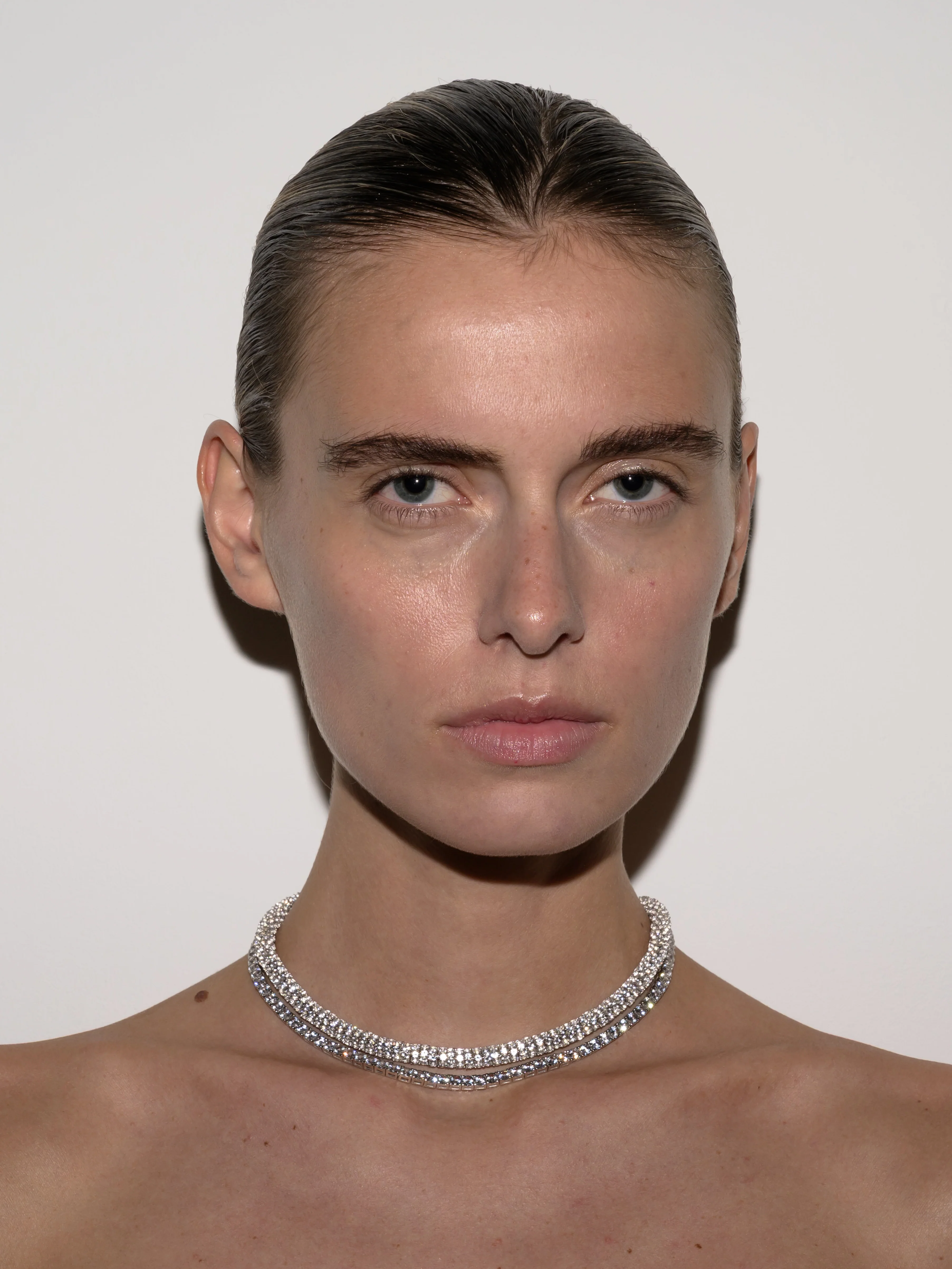 CELESTE NECKLACE IN LAB WHITE SAPPHIRE, STERLING SILVER - Image 3