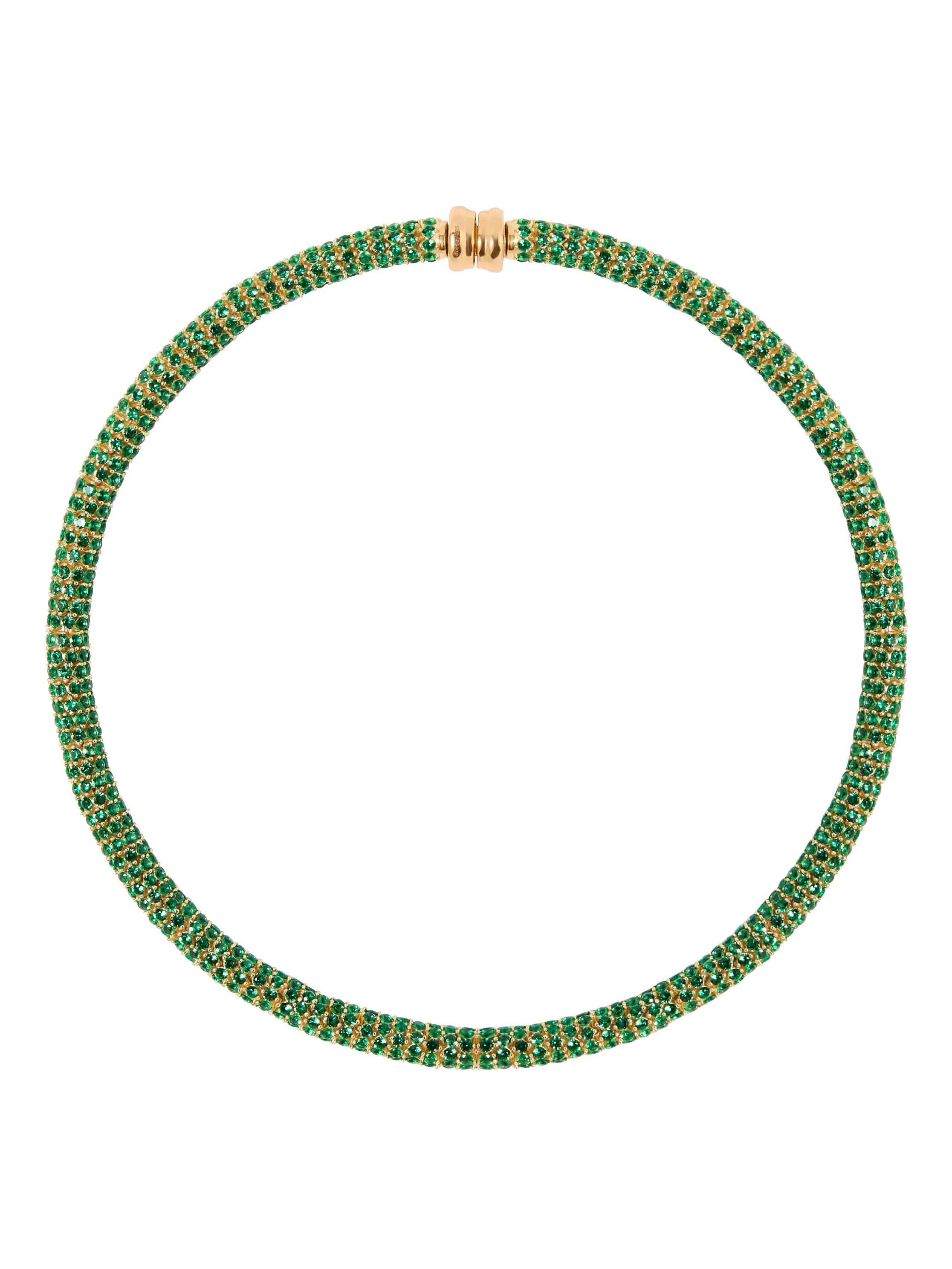 CELESTE NECKLACE IN NANO EMERALD, 18K GOLD VERMEIL