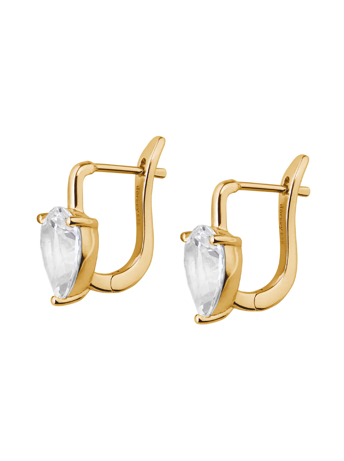 PORTER PEAR-CUT EARRINGS IN LAB WHITE SAPPHIRE, 18K GOLD VERMEIL - Image 2
